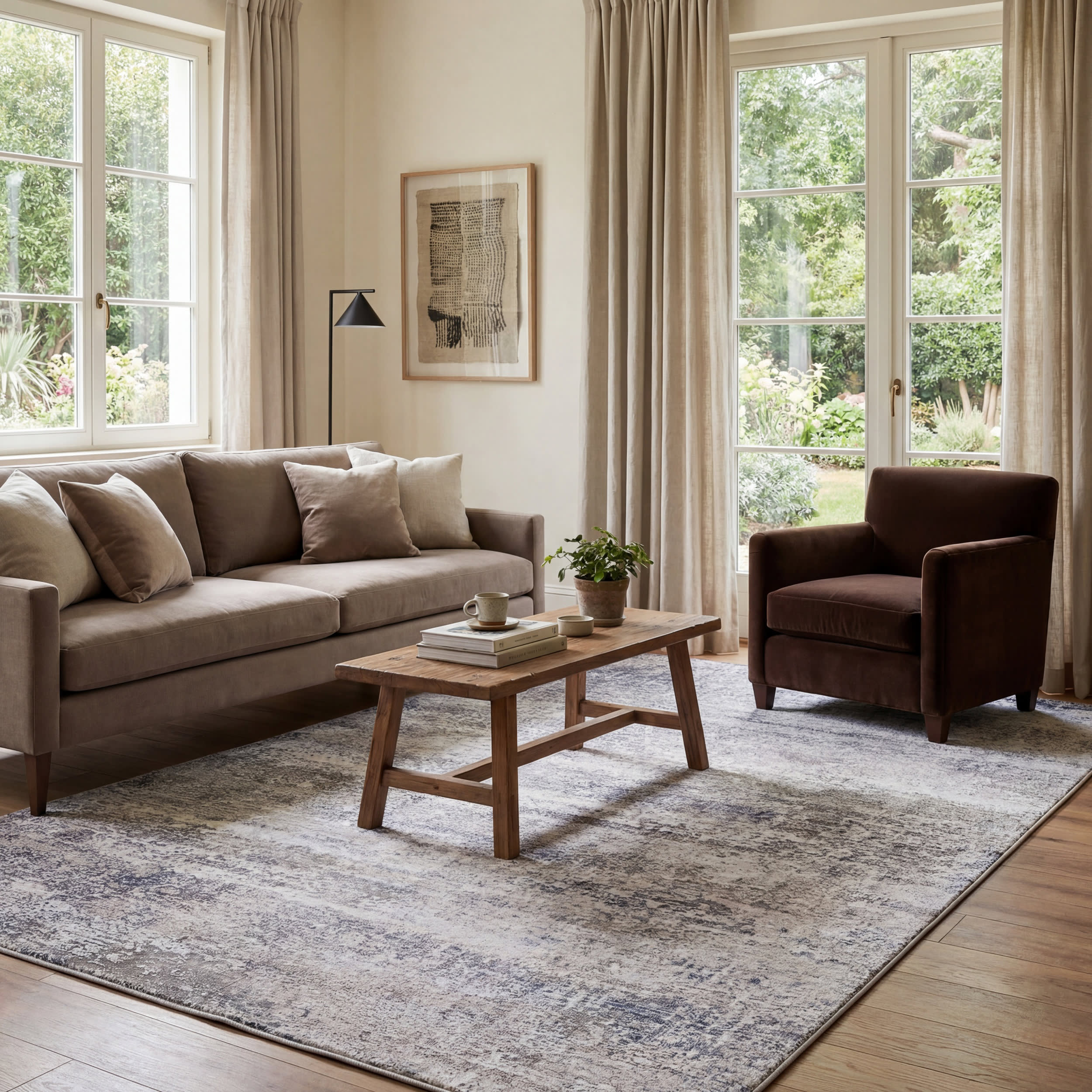 Glacier Abstract Washable Rug | Grey - Image 2