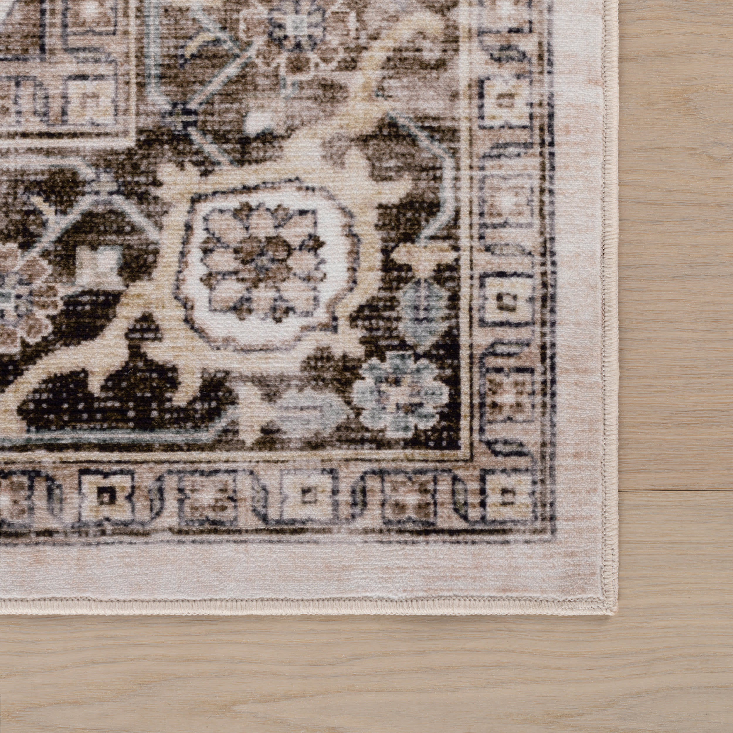 Vanisa Traditional Washable Rug | Beige - Image 4