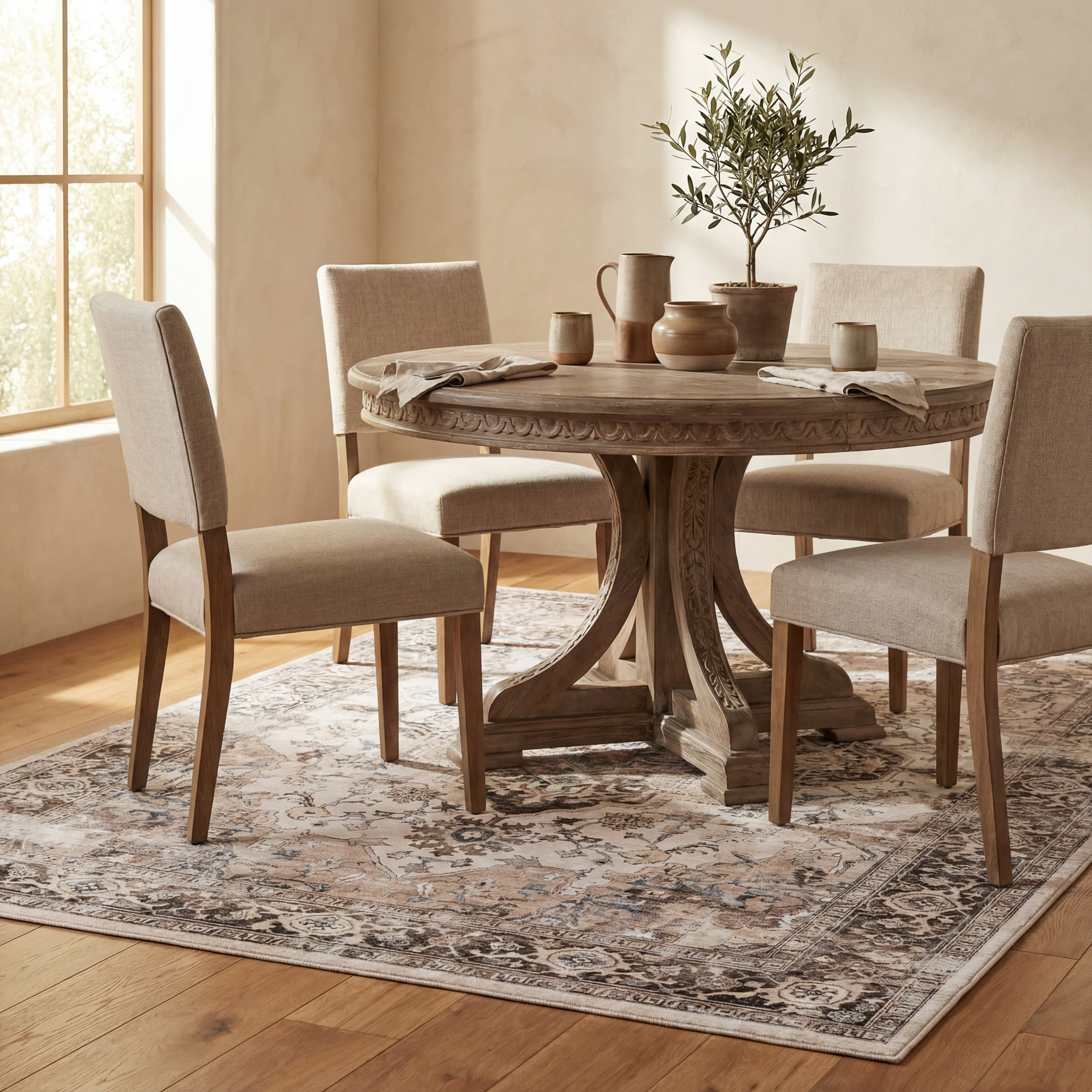Vanisa Traditional Washable Rug | Beige - Image 7