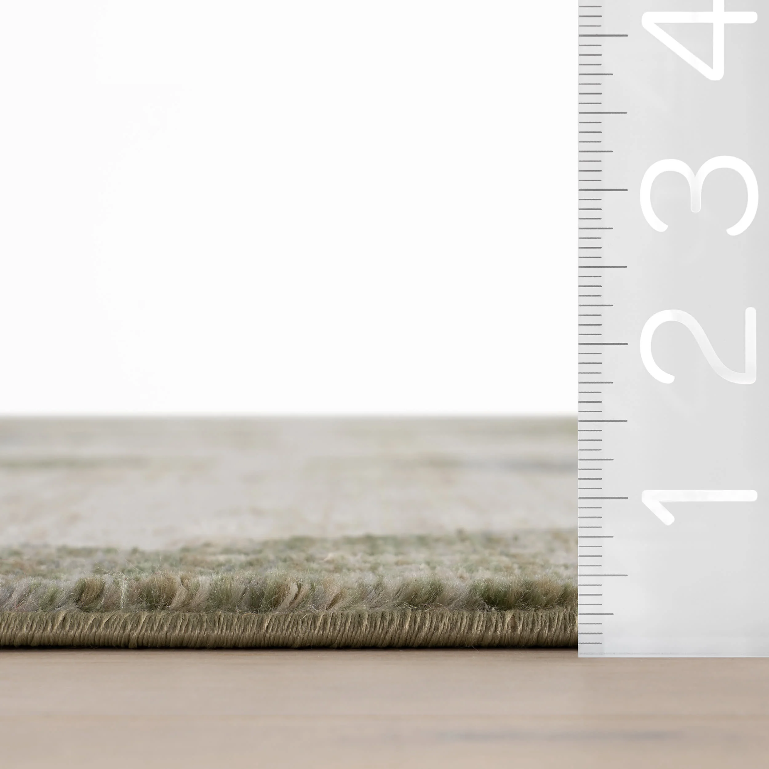 Vanni Checkered Fringed Rug | Green - Image 6