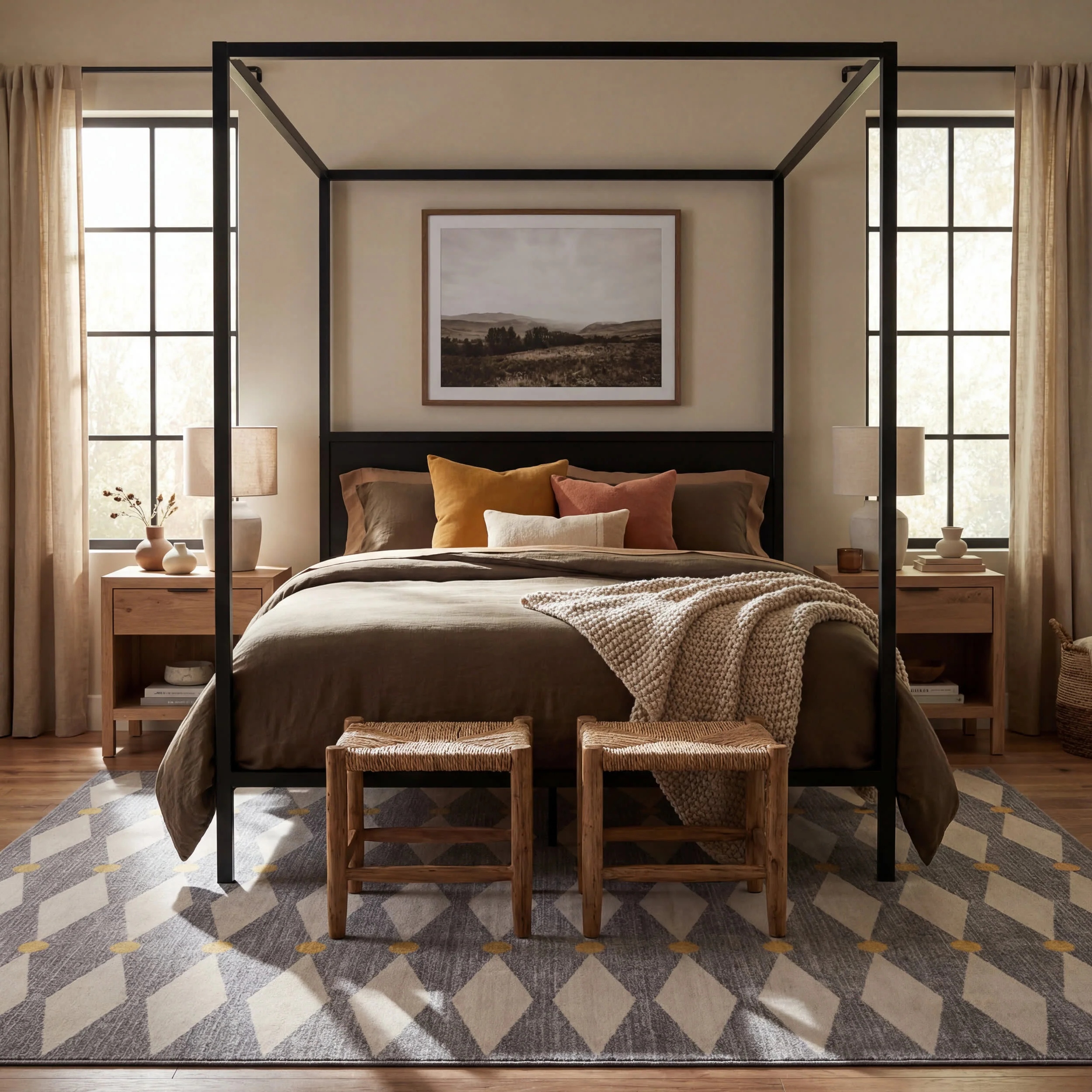 Vanu Diamond Washabe Rug | Grey - Image 10