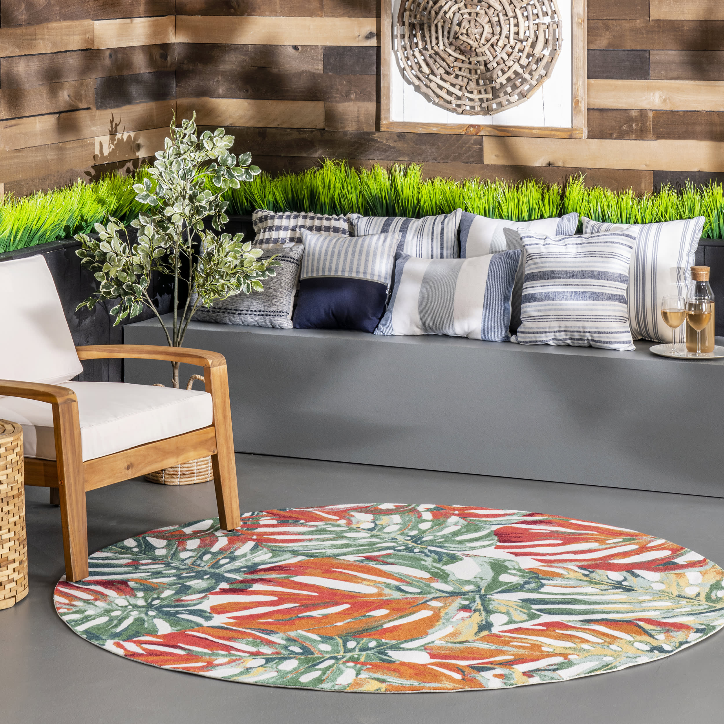 Variegated Spruce Indoor/Outdoor Rug | Multicolor - Image 2