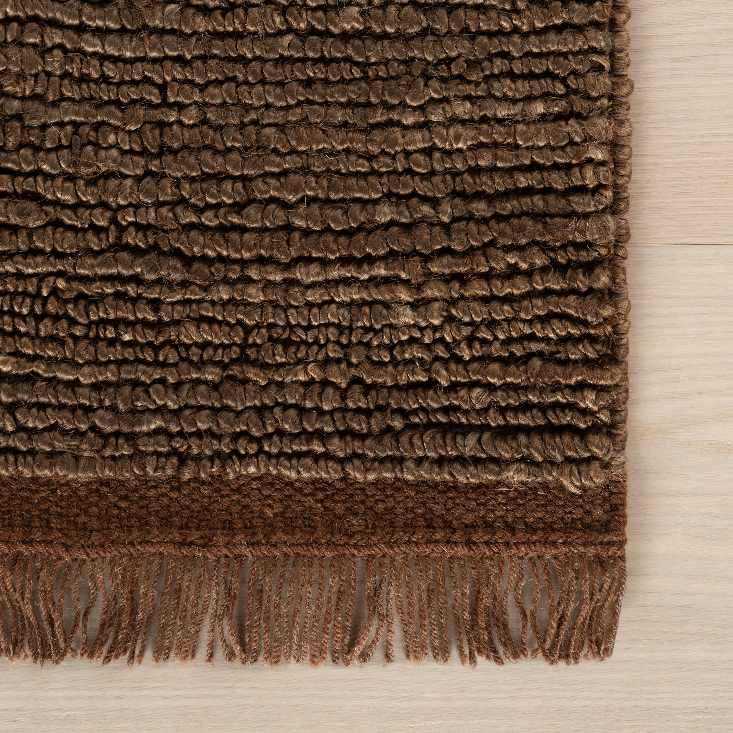 Varnu Textured Handmade Jute Rug | Brown - Image 6