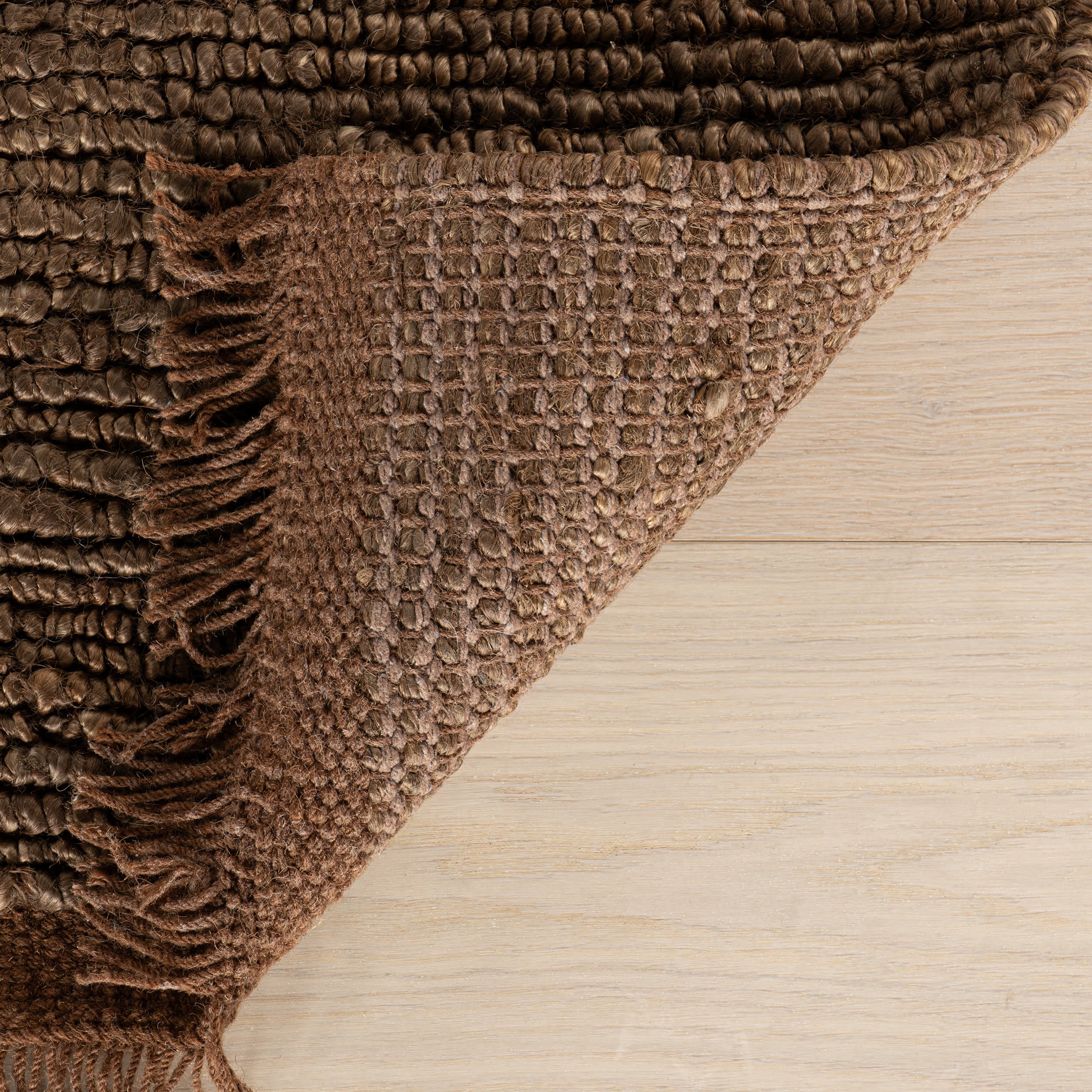 Varnu Textured Handmade Jute Rug | Brown - Image 7