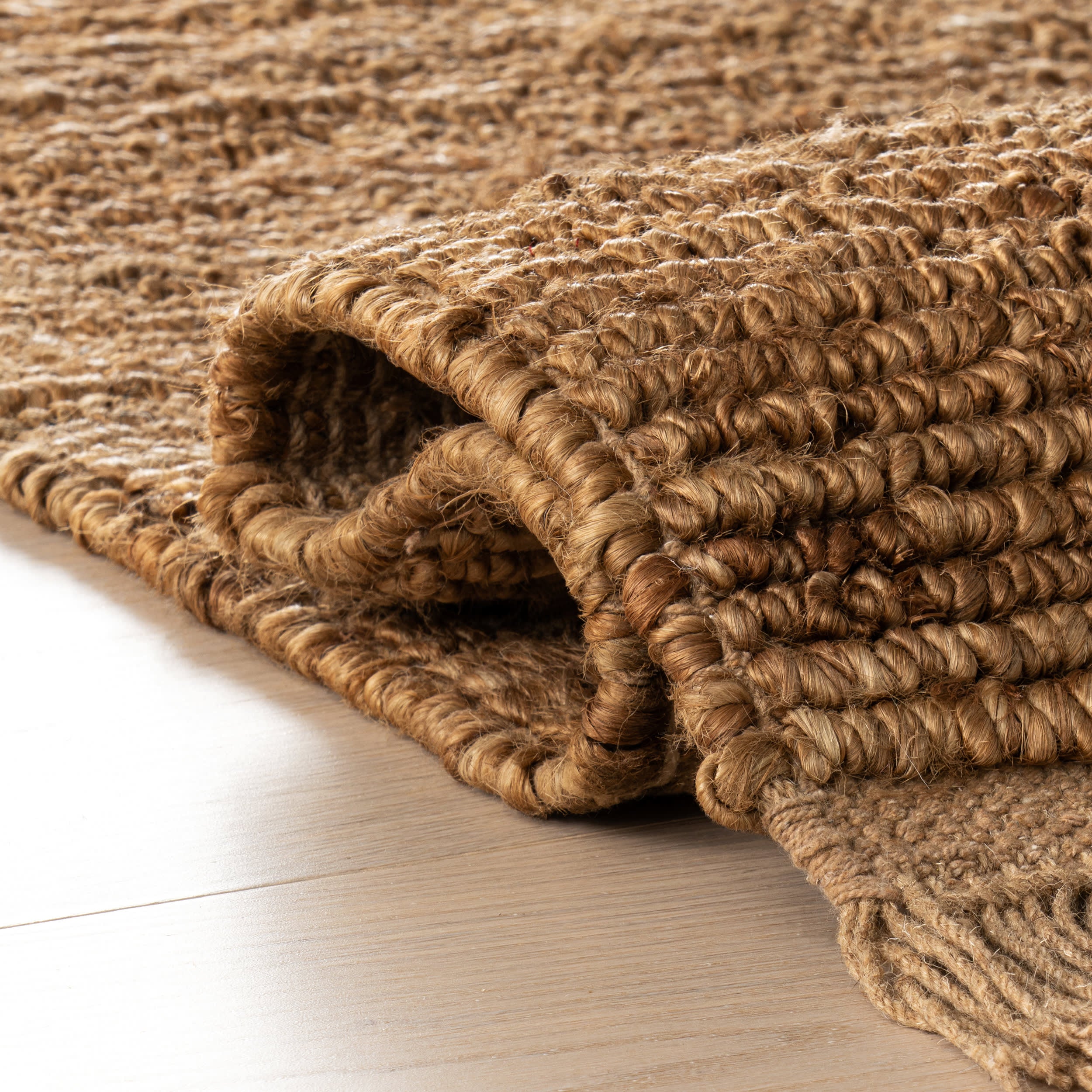 Varnu Textured Handmade Jute Rug | Natural - Image 3