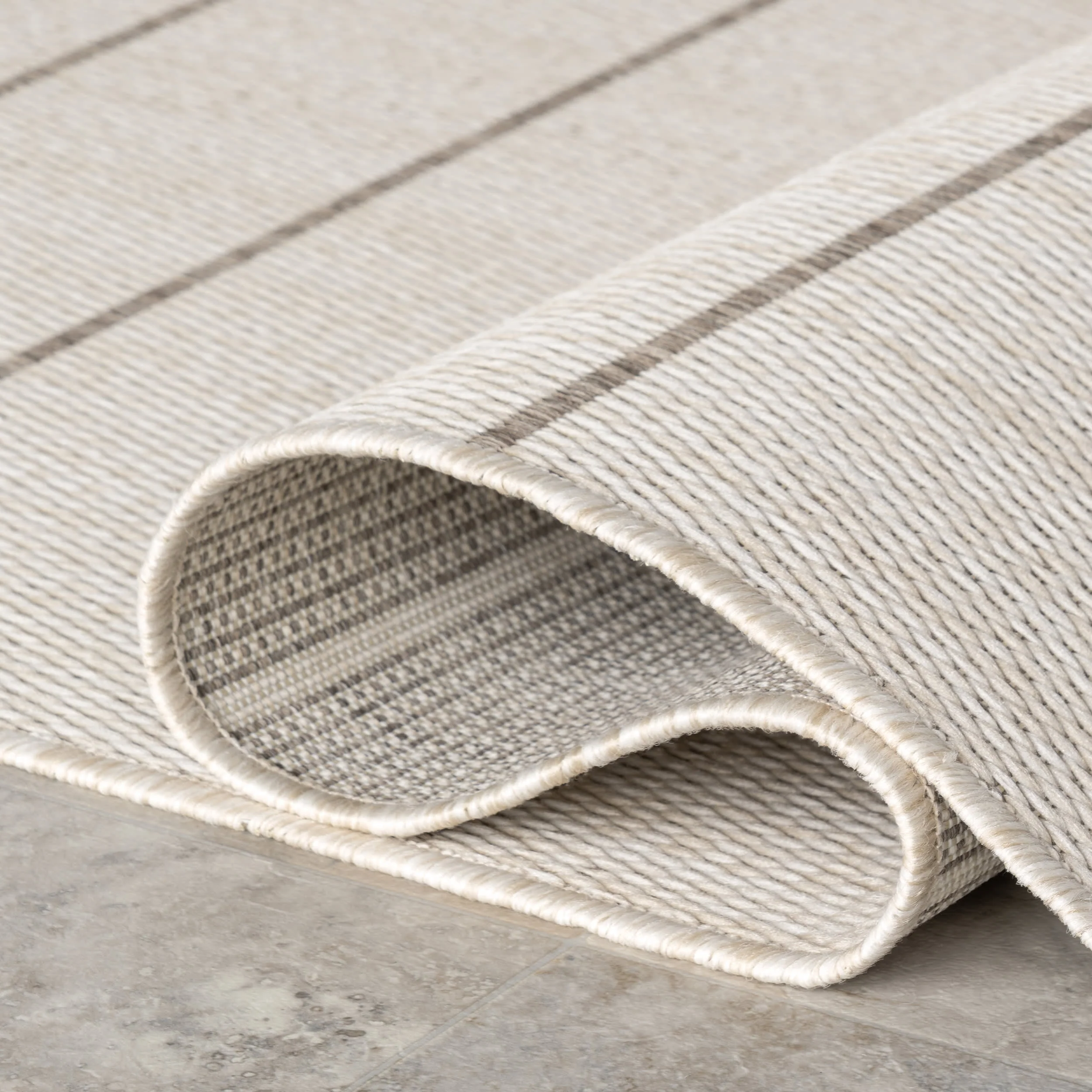 Venetian Pinstripes Indoor/Outdoor Rug | Beige - Image 10