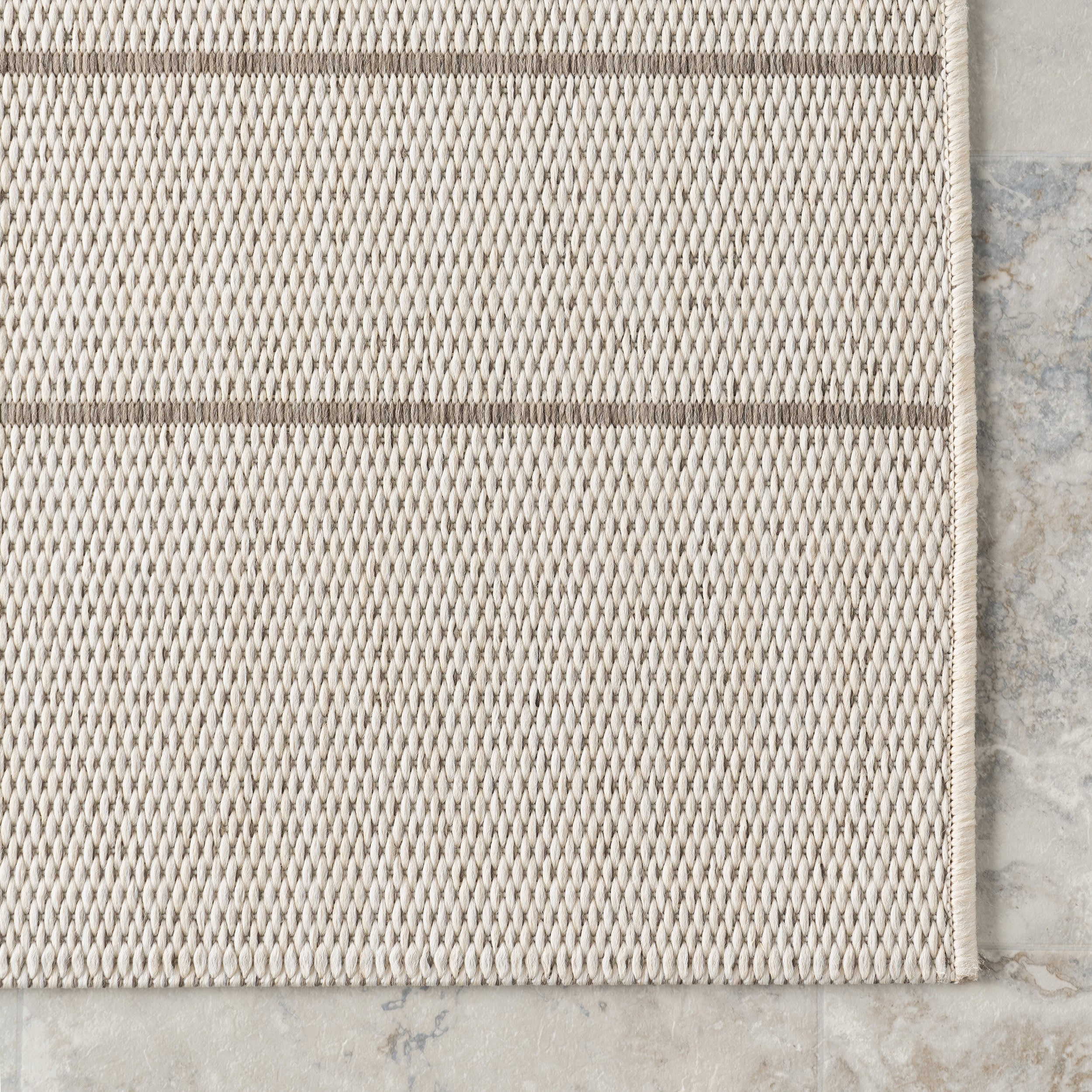 Venetian Pinstripes Indoor/Outdoor Rug | Beige - Image 4