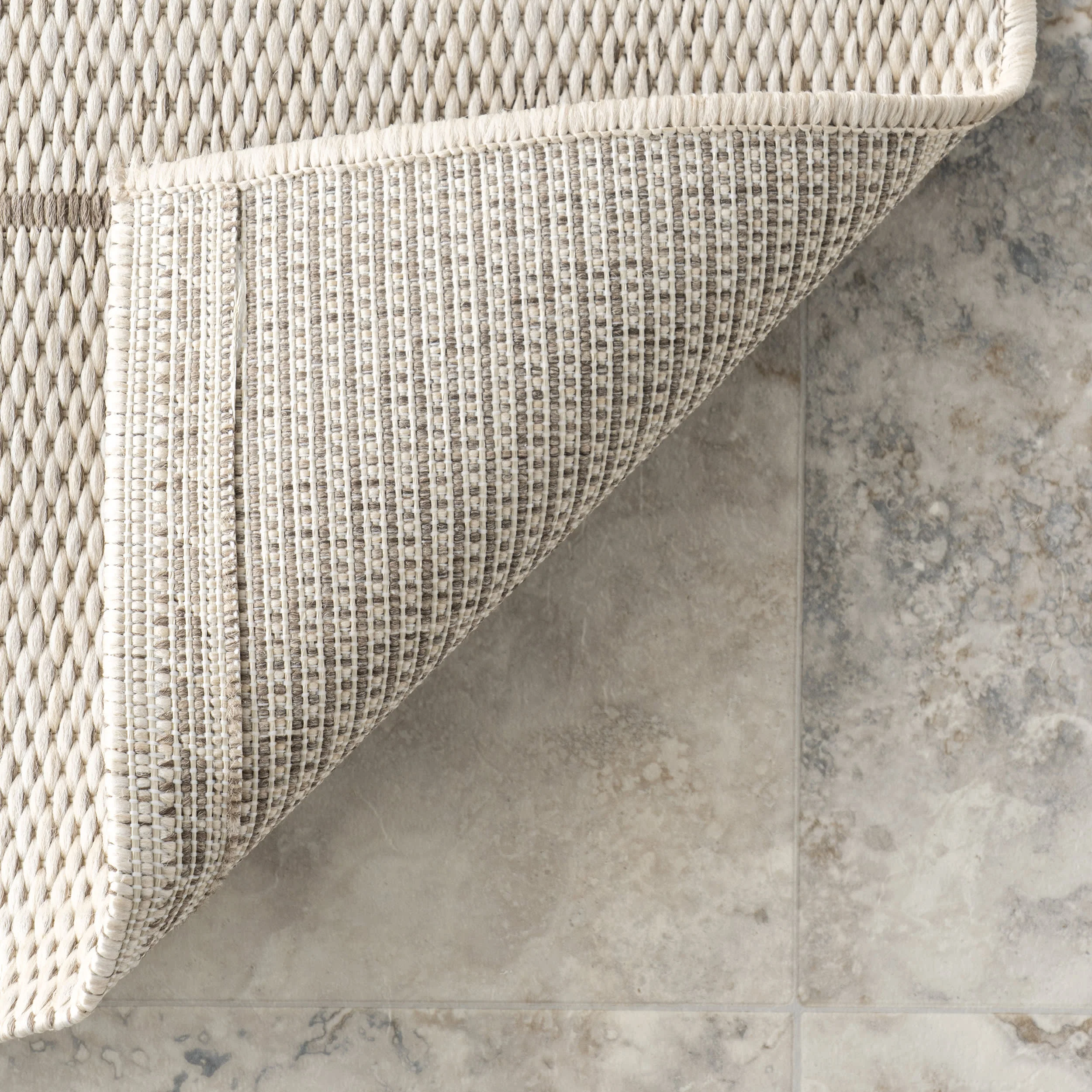 Venetian Pinstripes Indoor/Outdoor Rug | Beige - Image 7