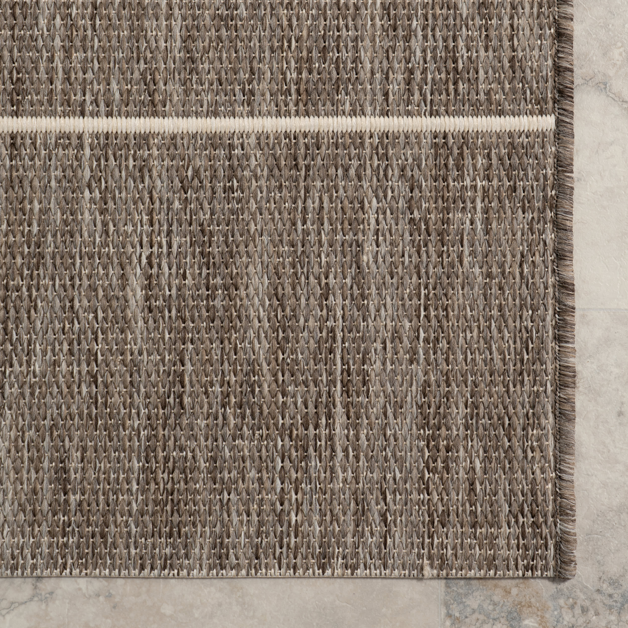 Venetian Pinstripes Indoor/Outdoor Rug | Light Grey - Image 4