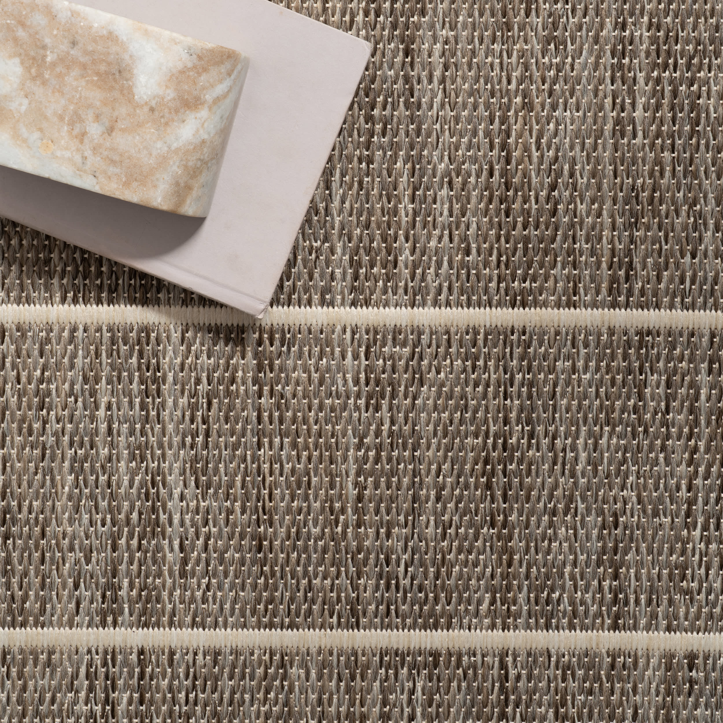 Venetian Pinstripes Indoor/Outdoor Rug | Light Grey - Image 8