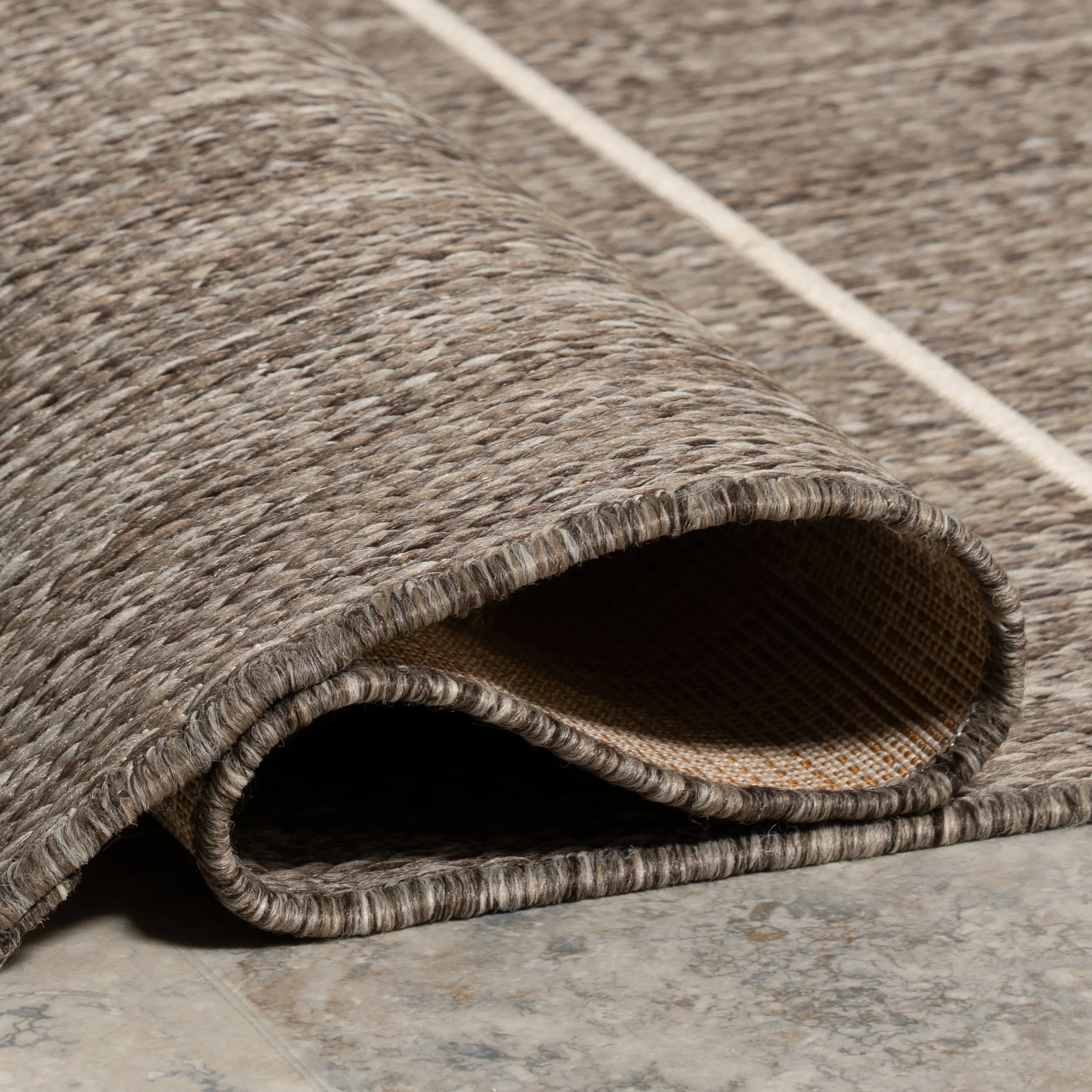 Venetian Pinstripes Indoor/Outdoor Rug | Light Grey - Image 9