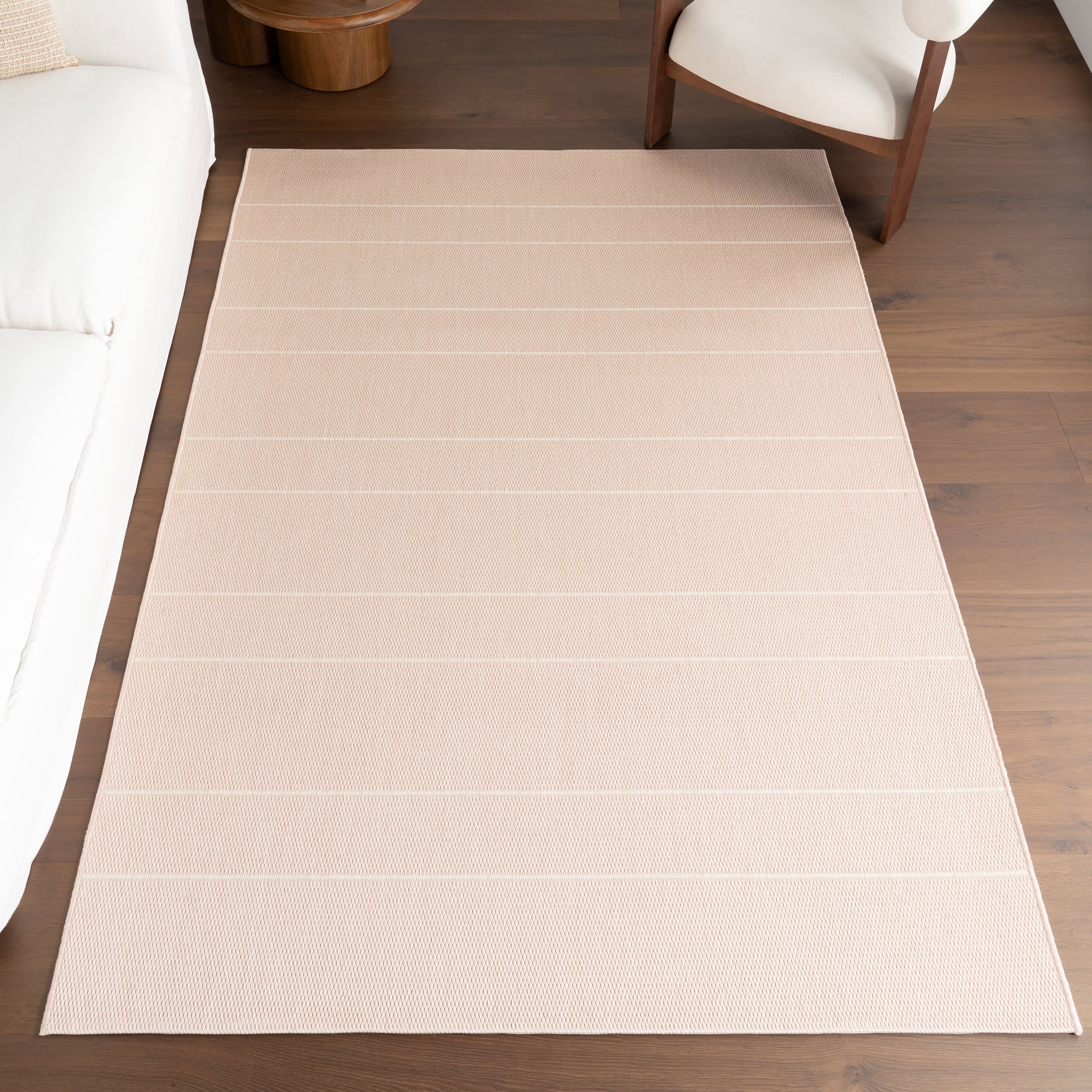 Venetian Pinstripes Indoor/Outdoor Rug | Light Pink - Image 9