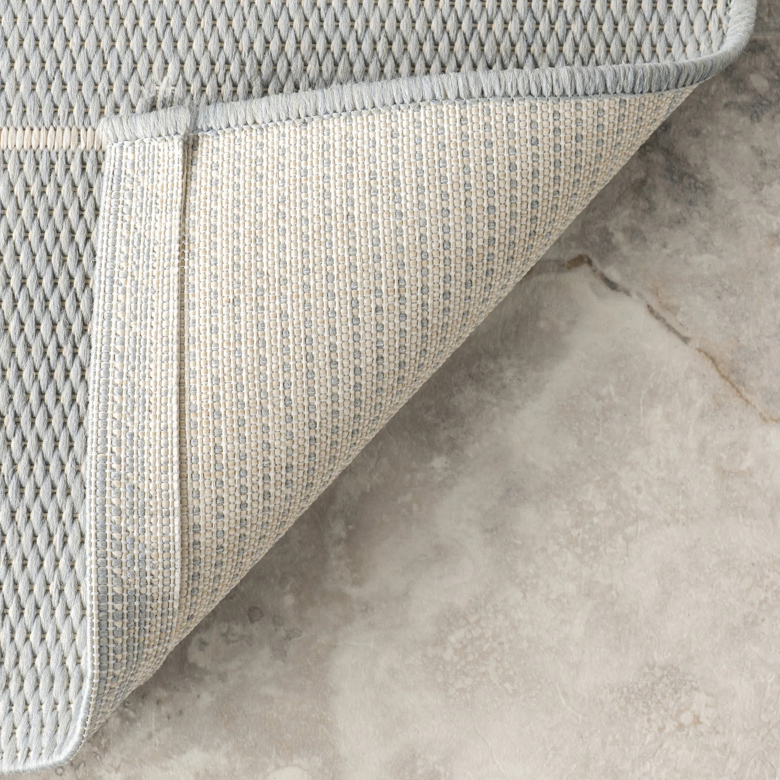 Venetian Pinstripes Indoor/Outdoor Rug | Slate Blue - Image 7