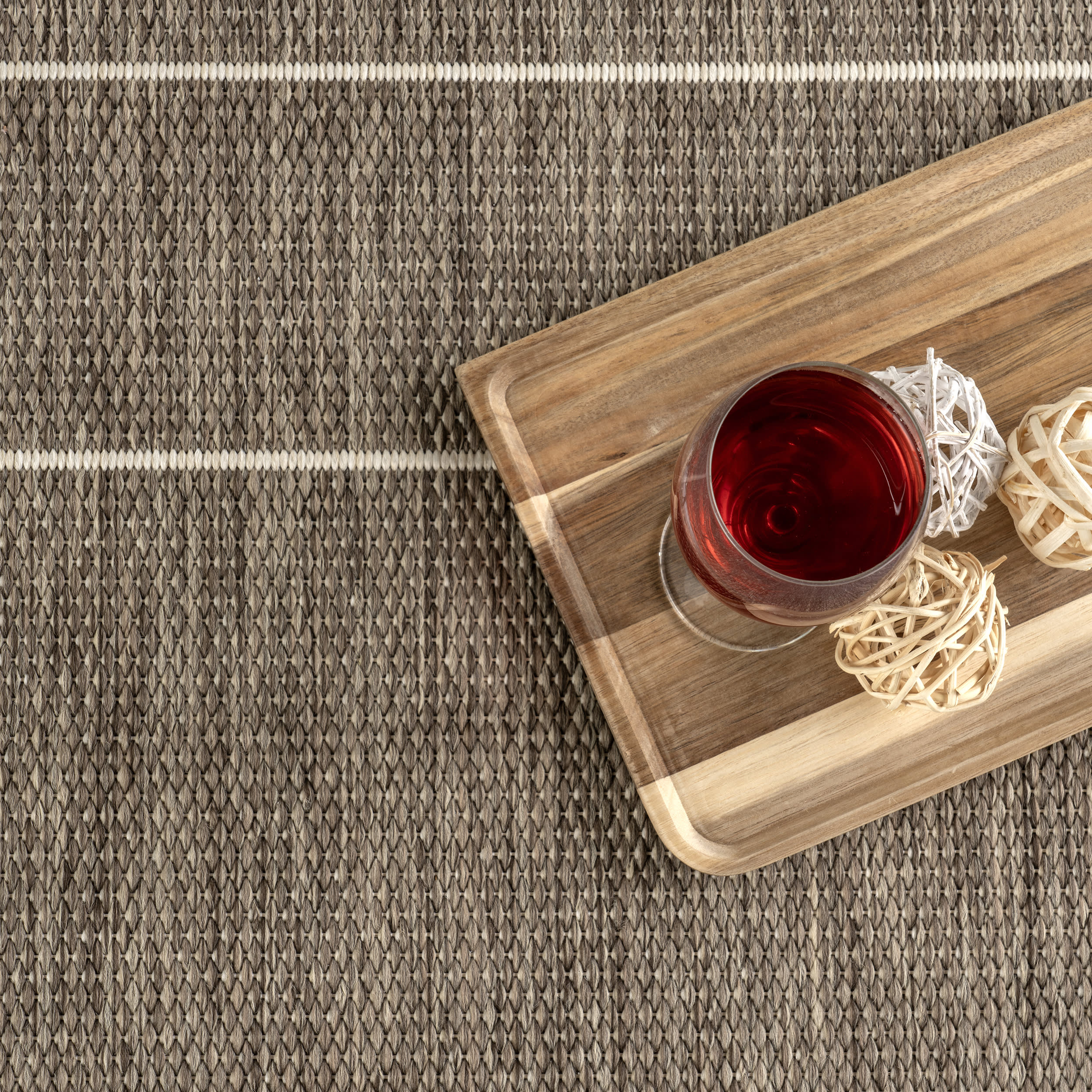 Venetian Pinstripes Indoor/Outdoor Rug | Taupe - Image 8
