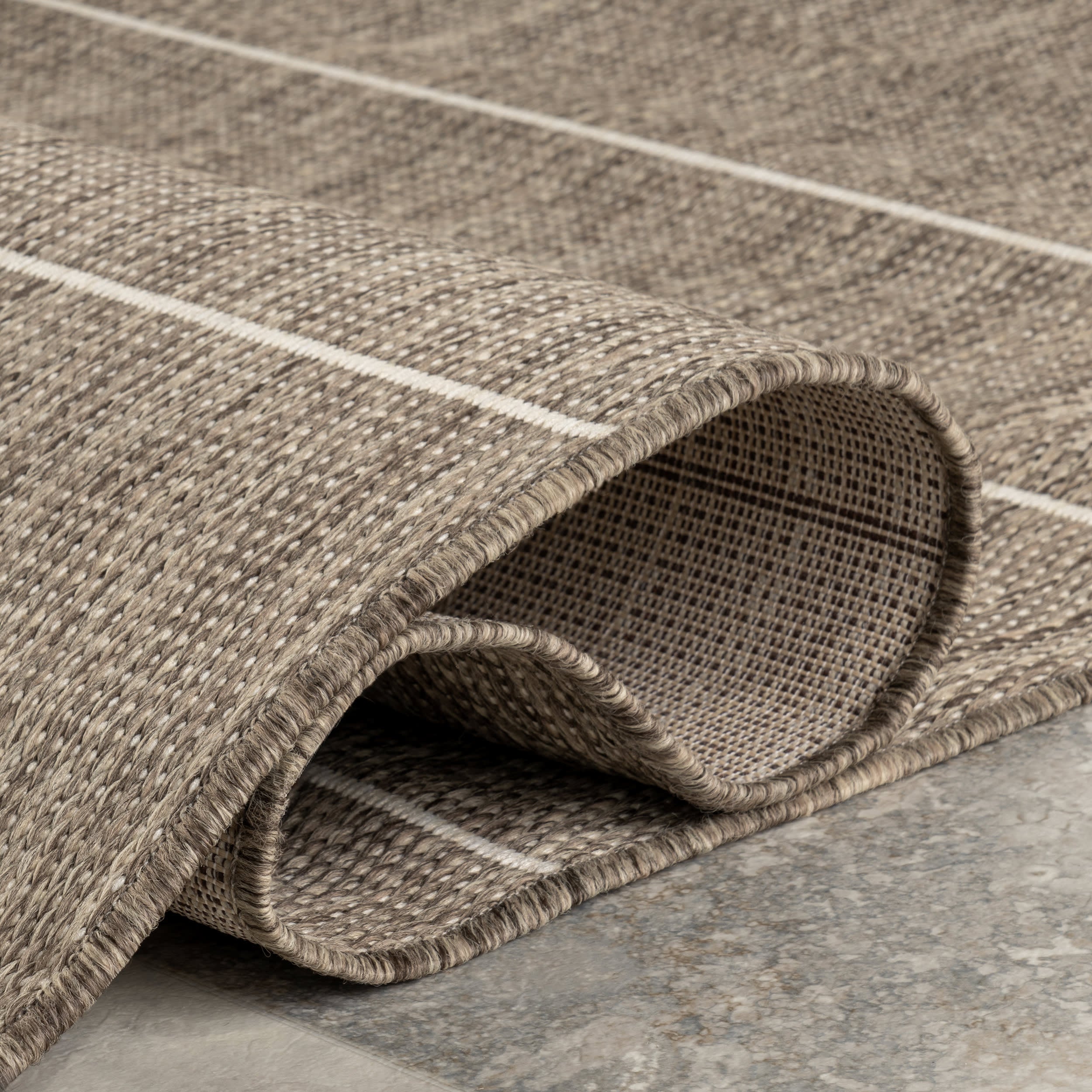 Venetian Pinstripes Indoor/Outdoor Rug | Taupe - Image 9
