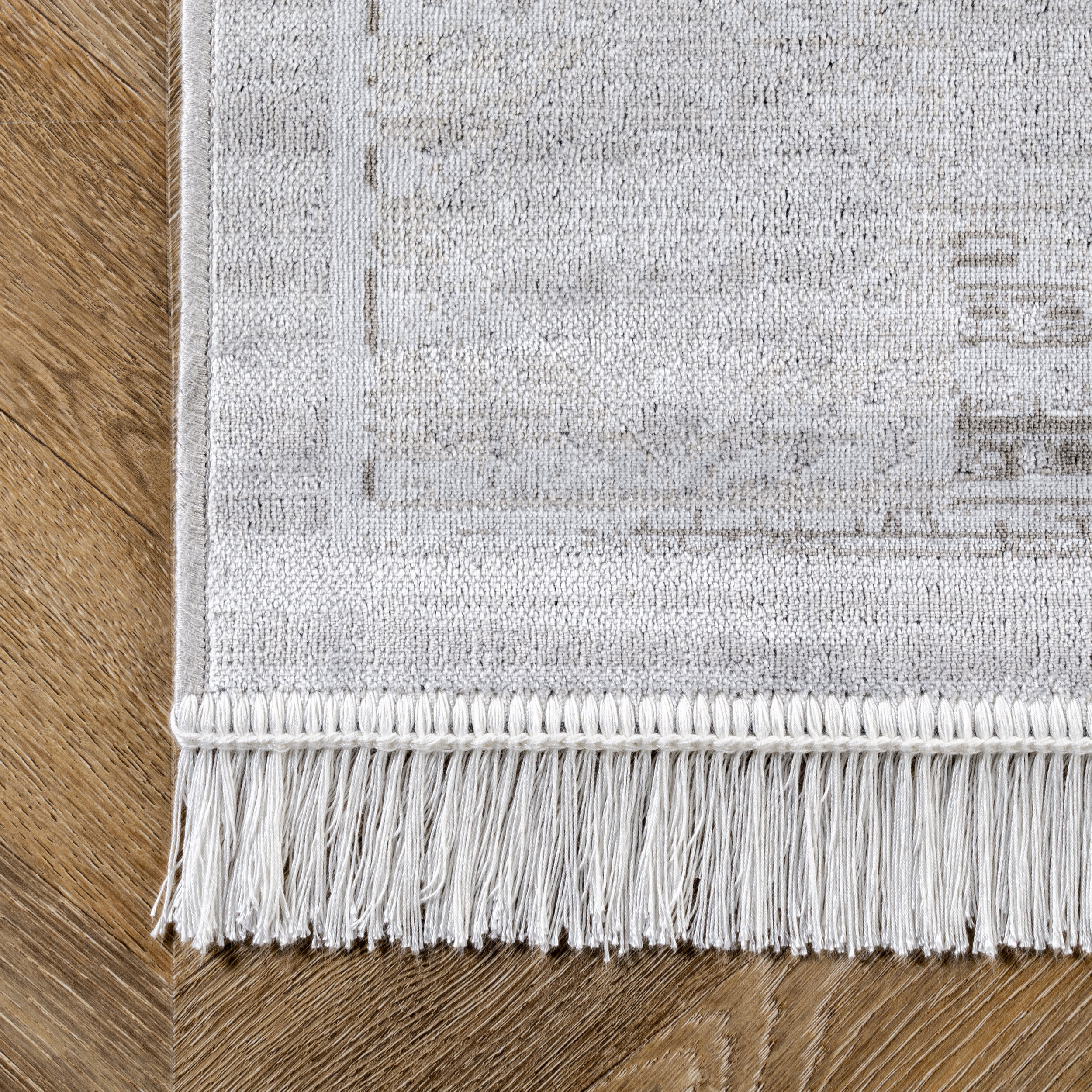 Venice Fringed Rug | Silver - Image 3