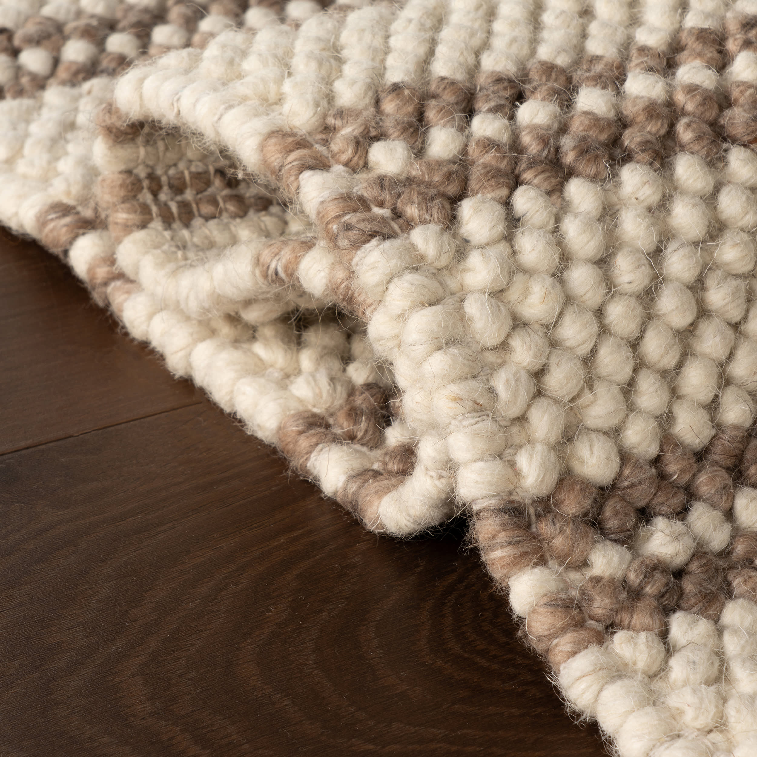 Venit Modern Striped Farmhouse Rug | Brown - Image 2