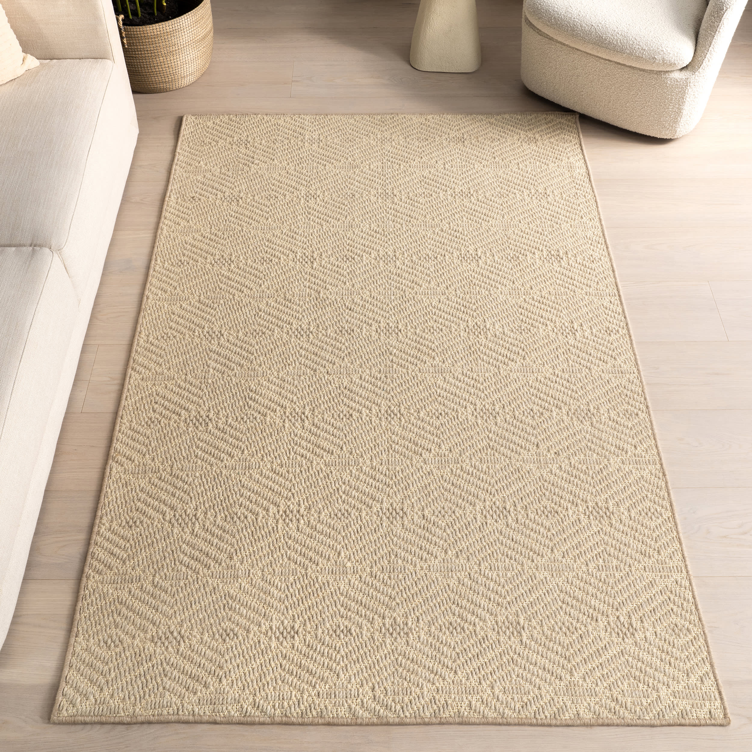 Verna Geometric Wool-Blend Rug | Natural - Image 2