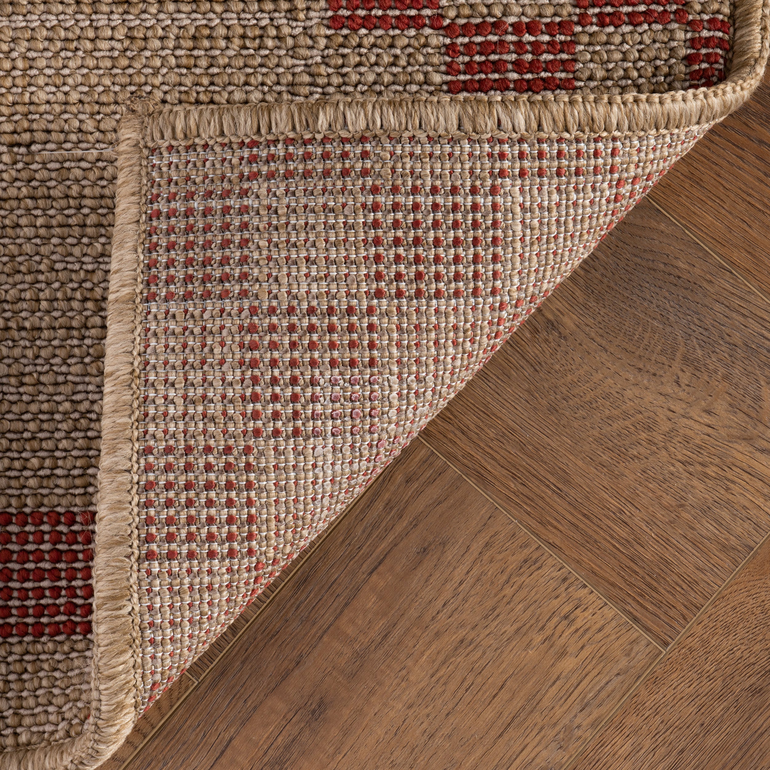 Vesna Bordered Checkered Indoor/Outdoor Rug | Red - Image 7