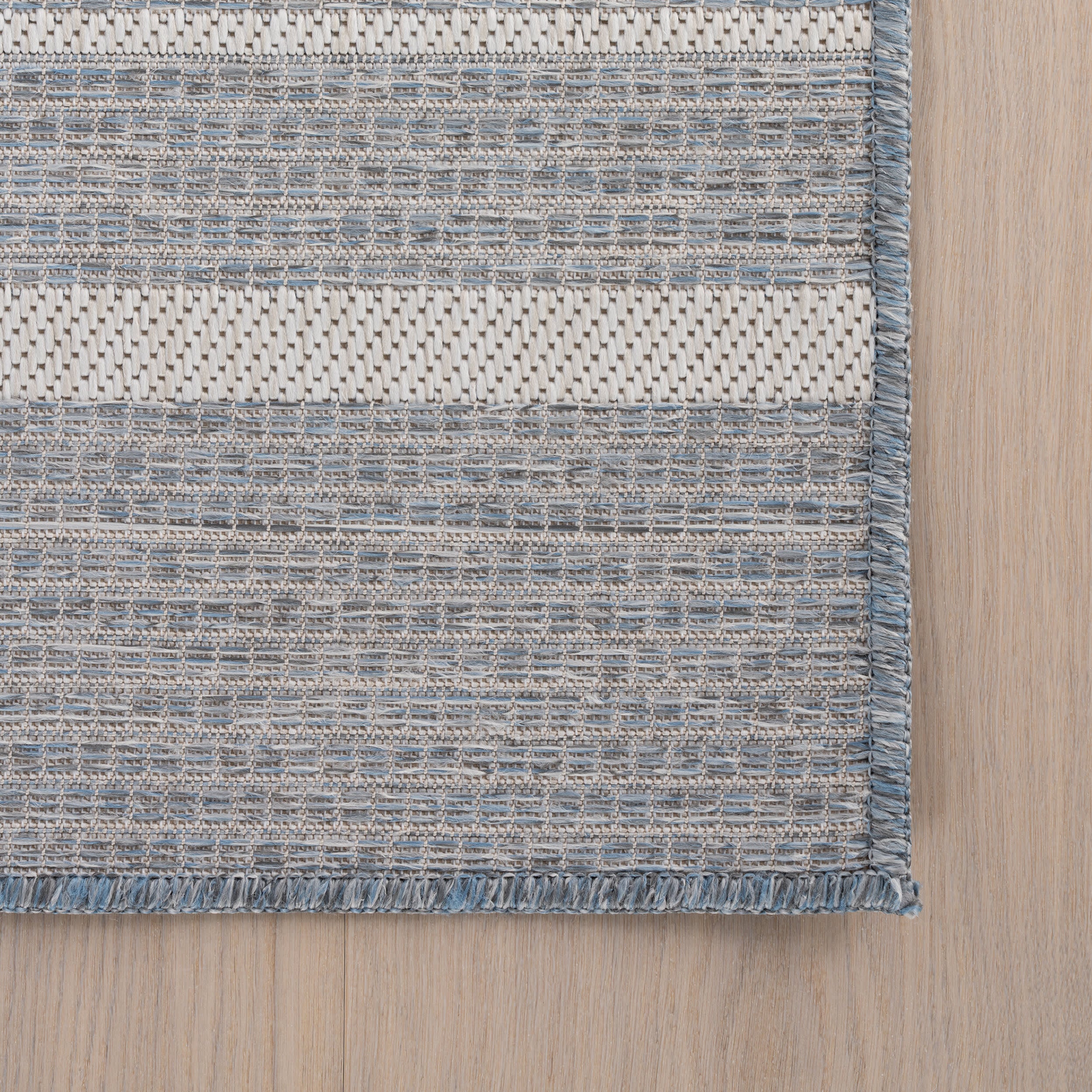 Vespe Modern Striped Indoor/Outdoor Rug | Blue - Image 4