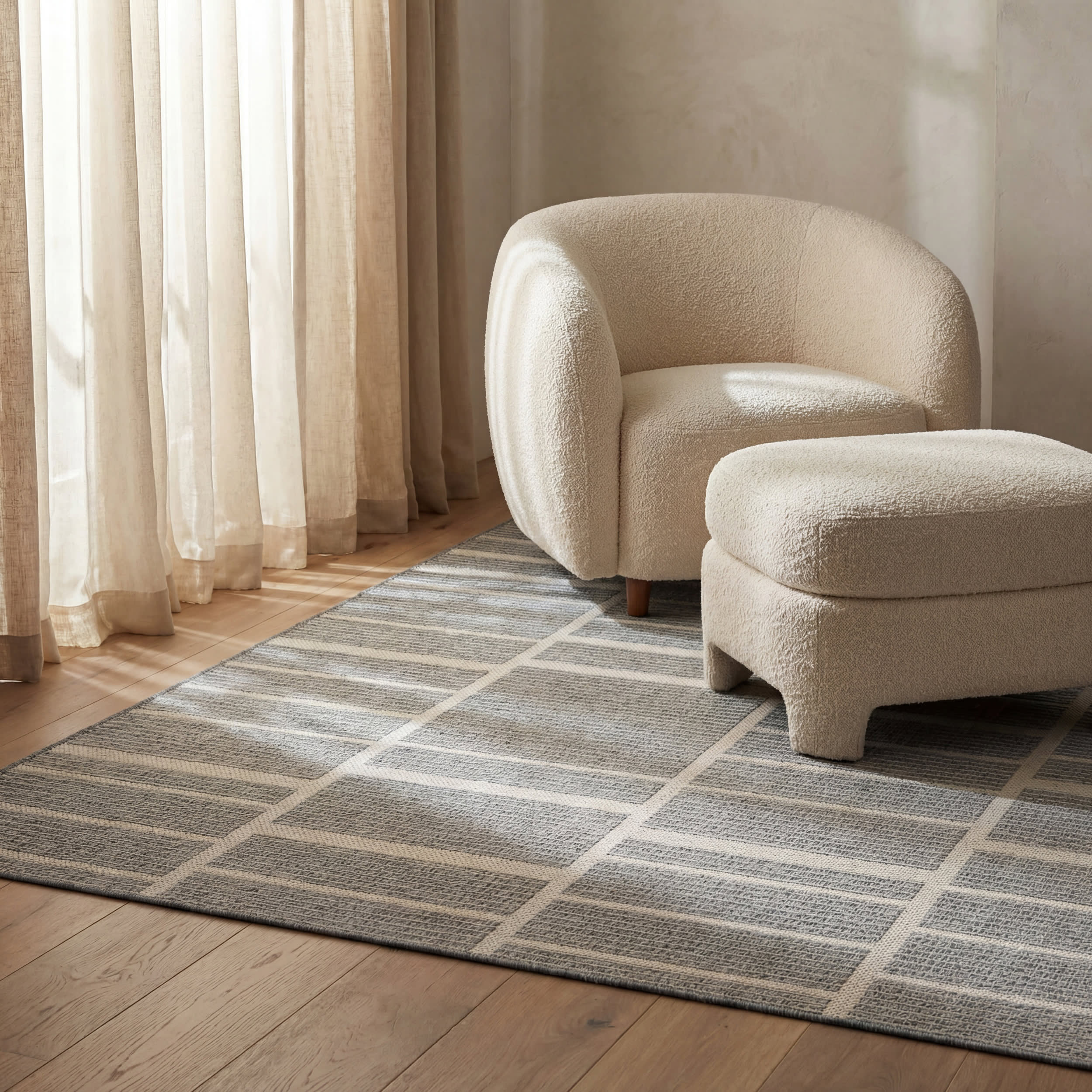 Vespe Modern Striped Indoor/Outdoor Rug | Blue - Image 5
