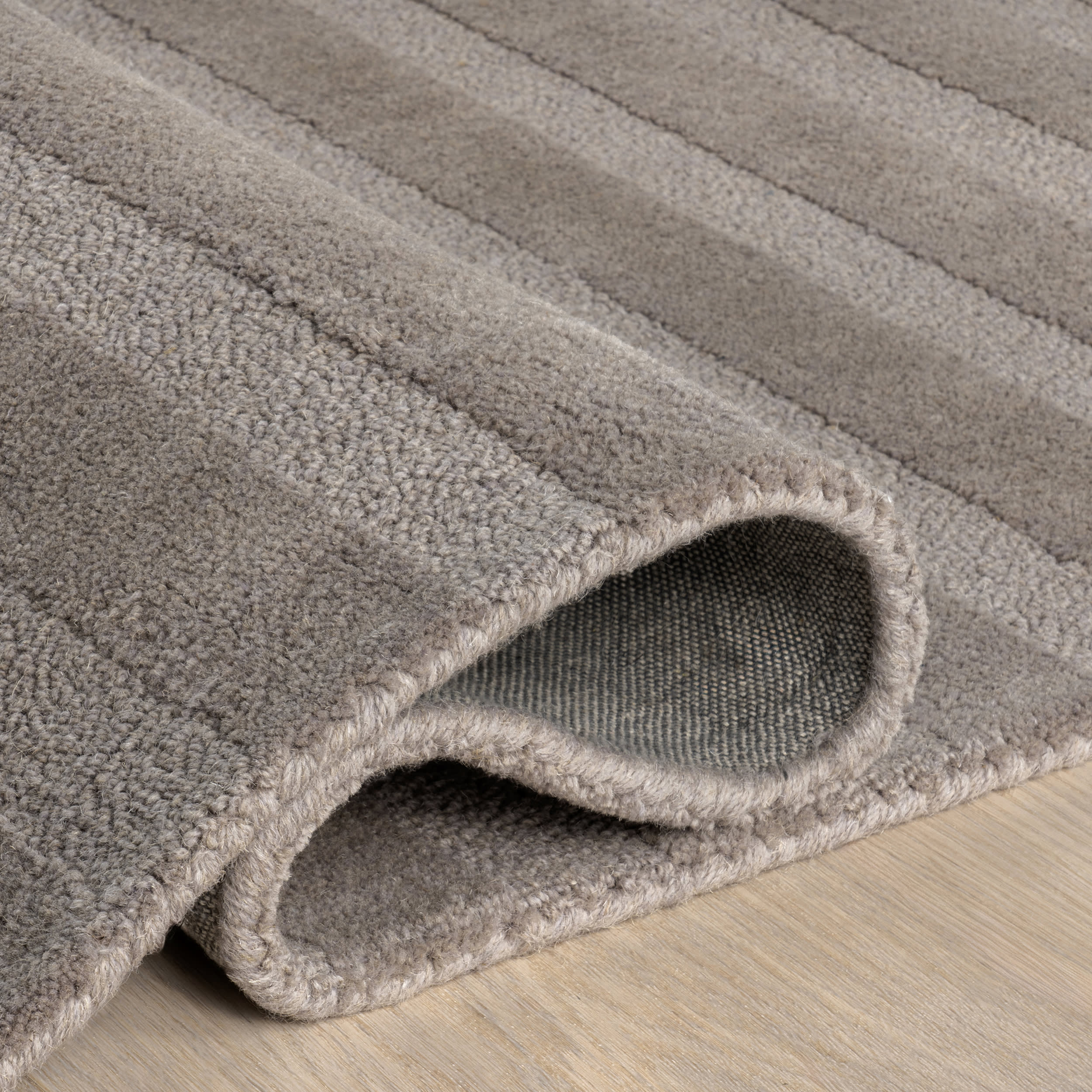 Vestry Striped Wool Rug | Bark - Image 8