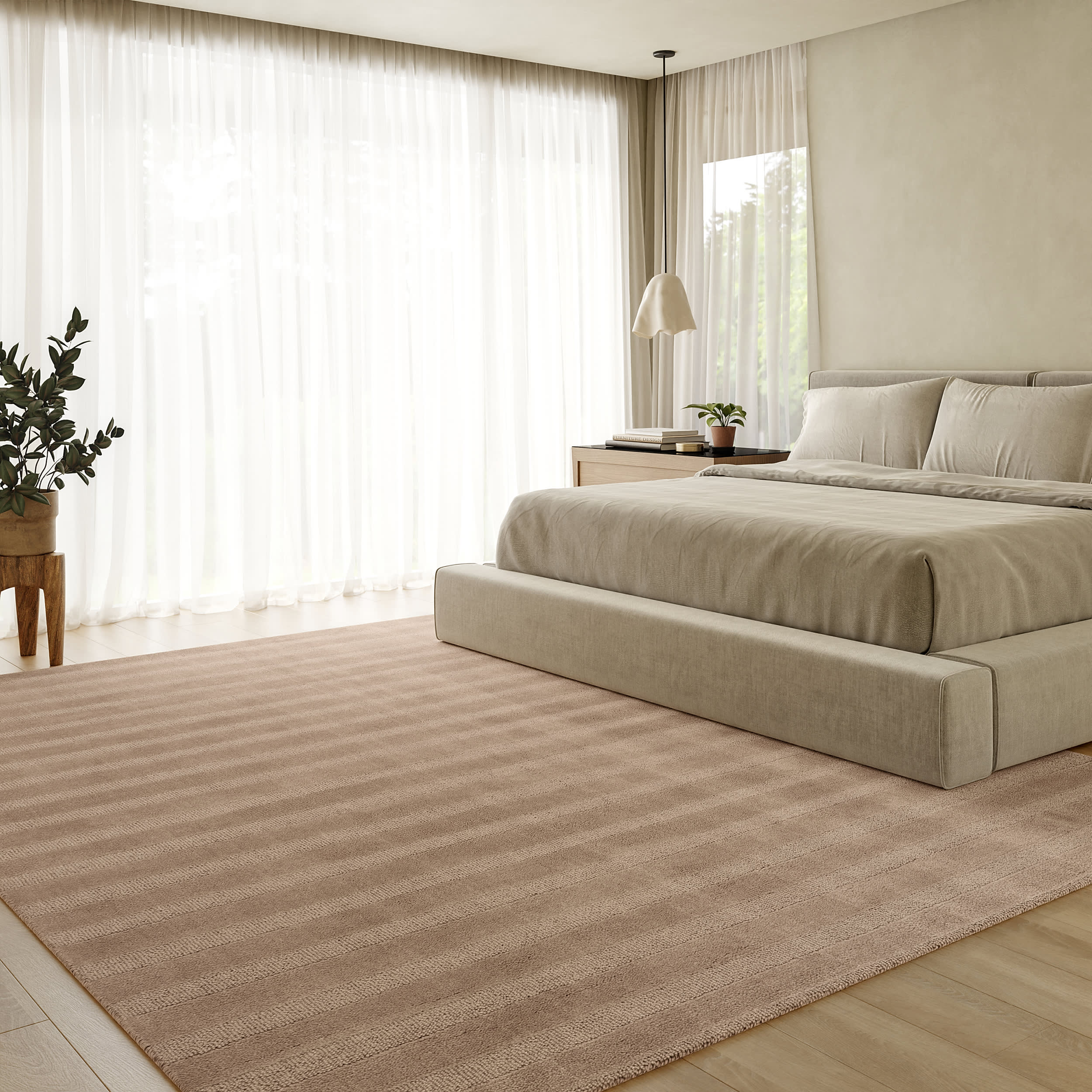 Vestry Striped Wool Rug | Brown - Image 9