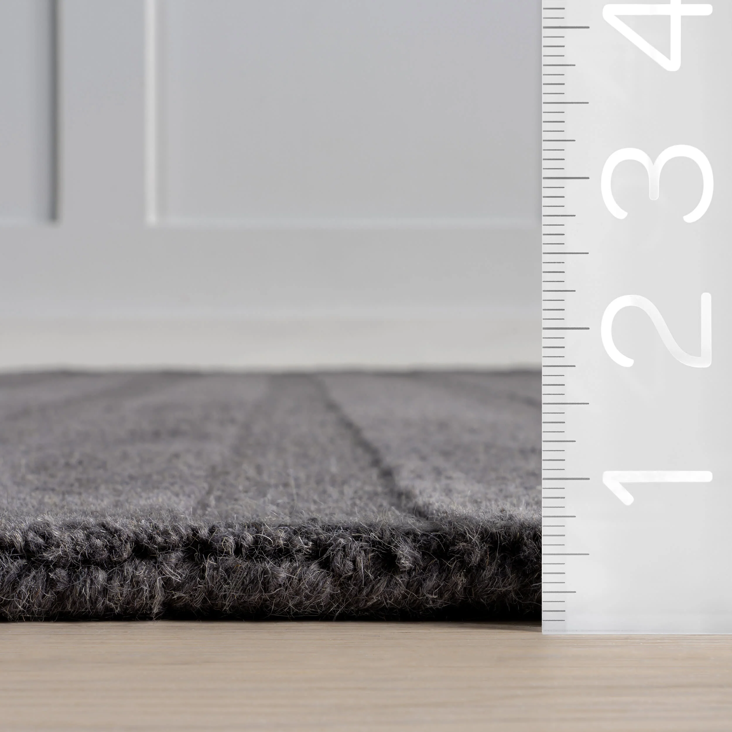 Vestry Striped Wool Rug | Charcoal - Image 5