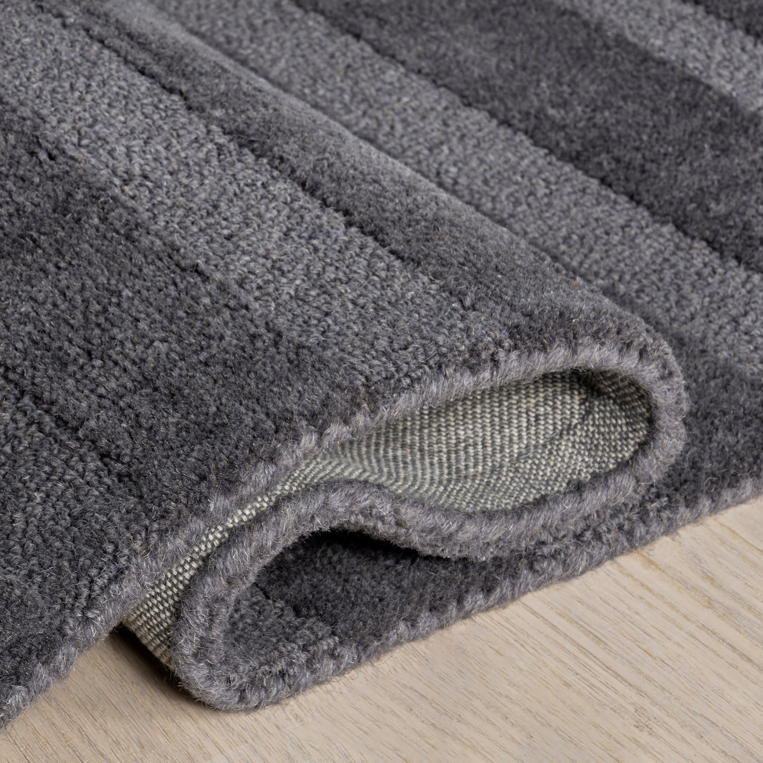 Vestry Striped Wool Rug | Charcoal - Image 8