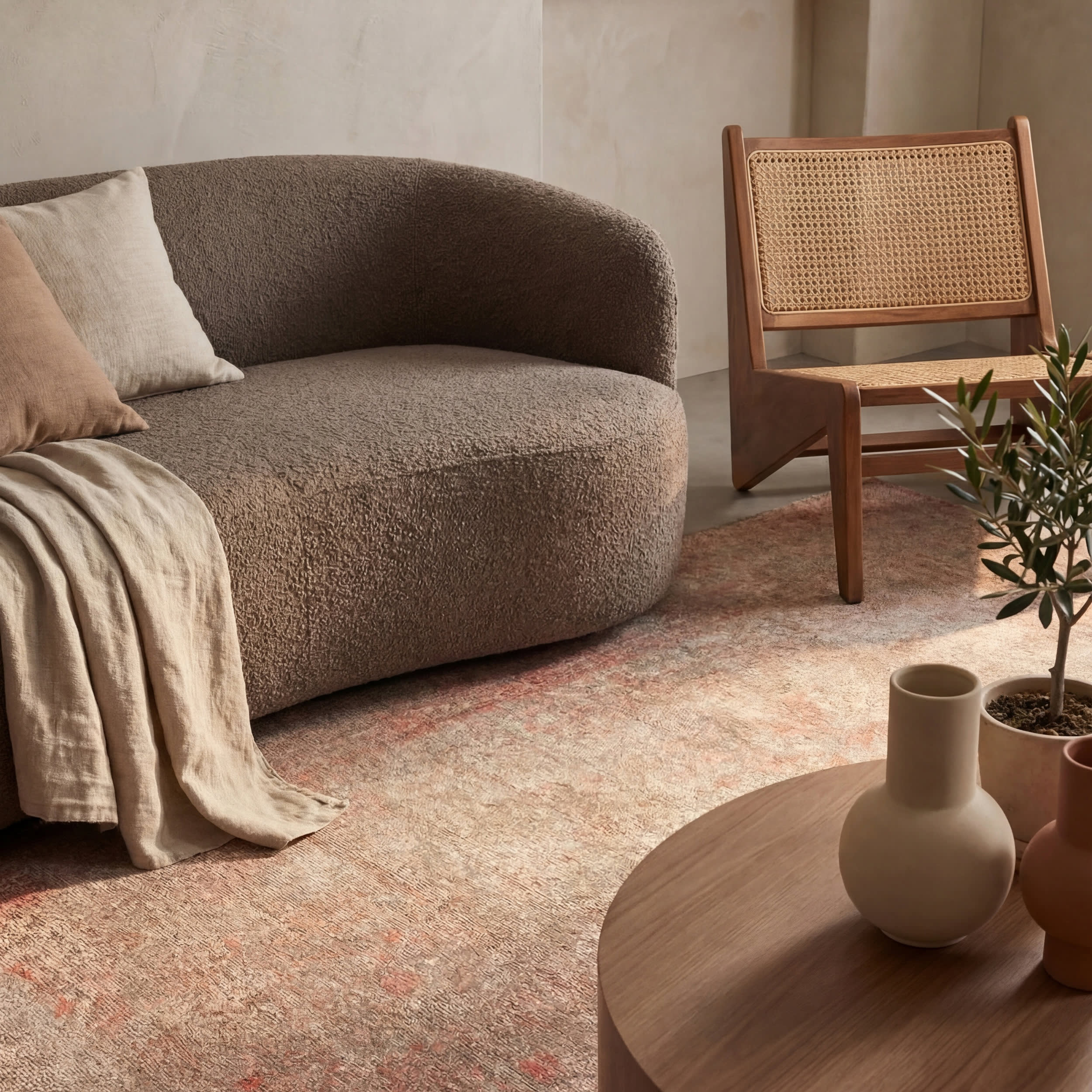Vianey Vintage and Distressed Rug | Peach - Image 5