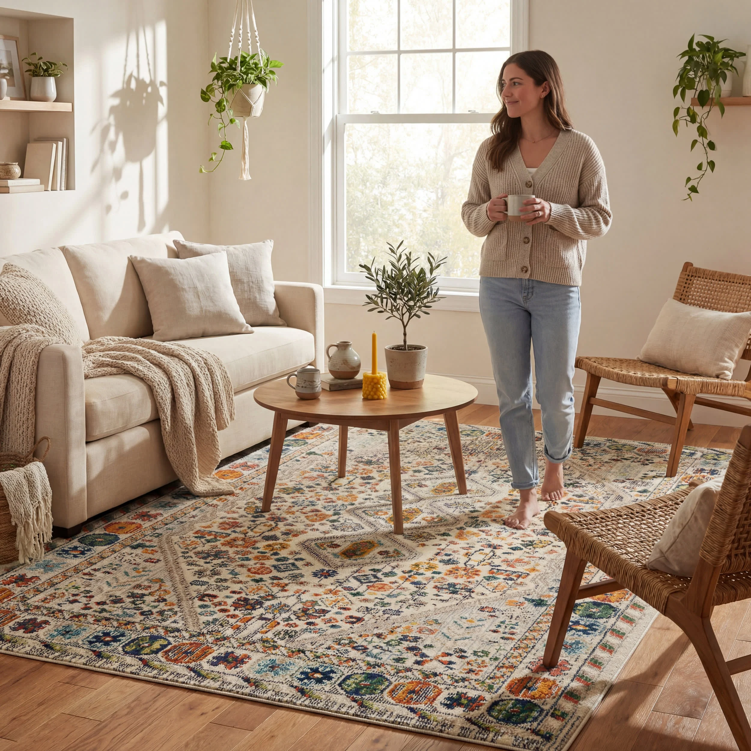 Vibrant Meadow Rug | Ivory Multicolor - Image 9