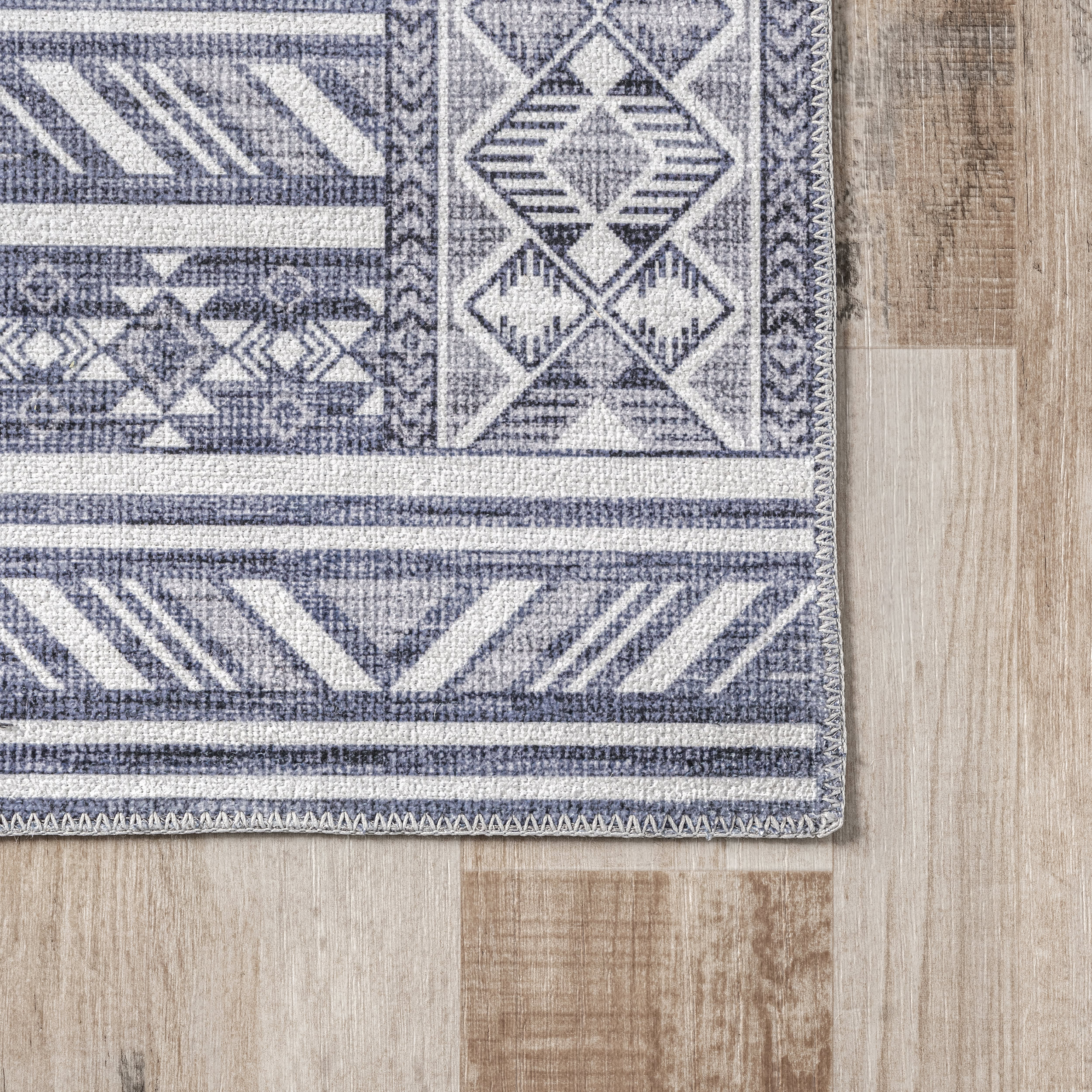 Vicky Banded Washable Rug | Grey - Image 3