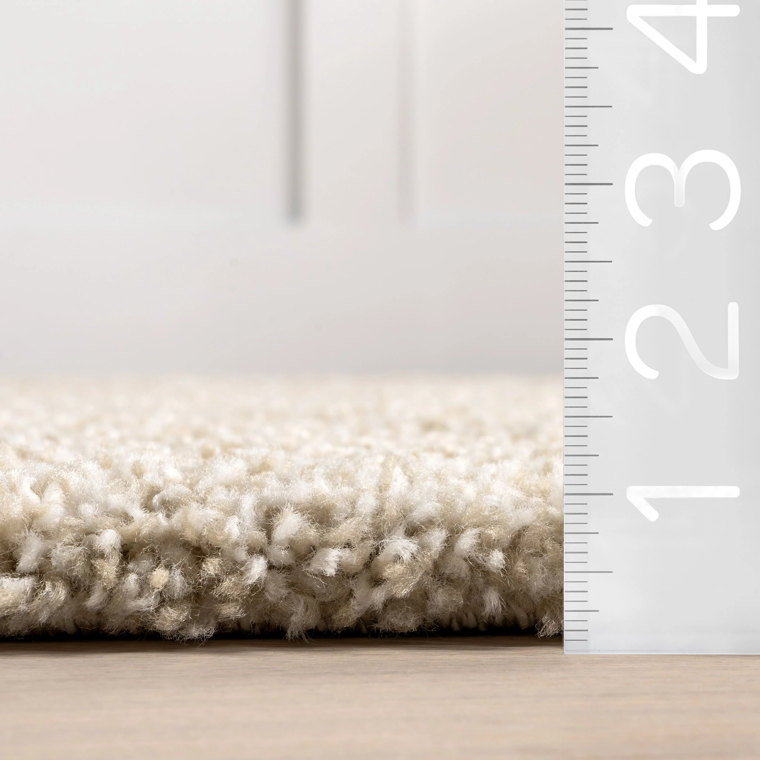 Vida Solid Shag Rug | Beige Ivory - Image 5