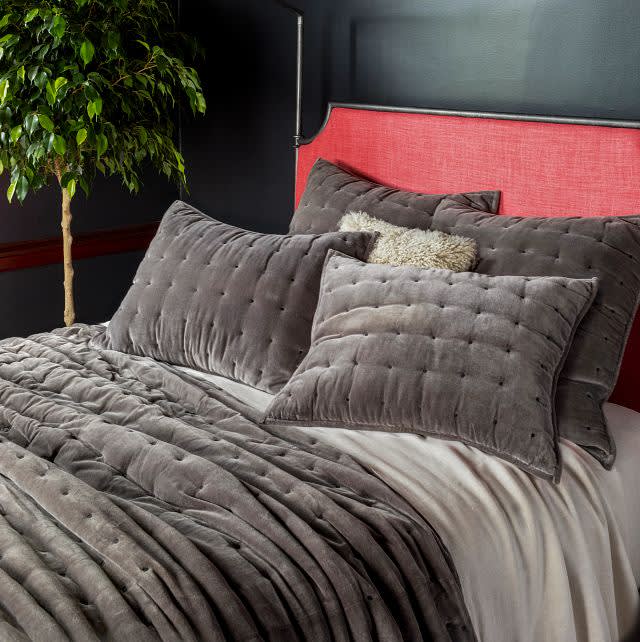 Vienna Velvet Quilted Sham | Shale - Image 2
