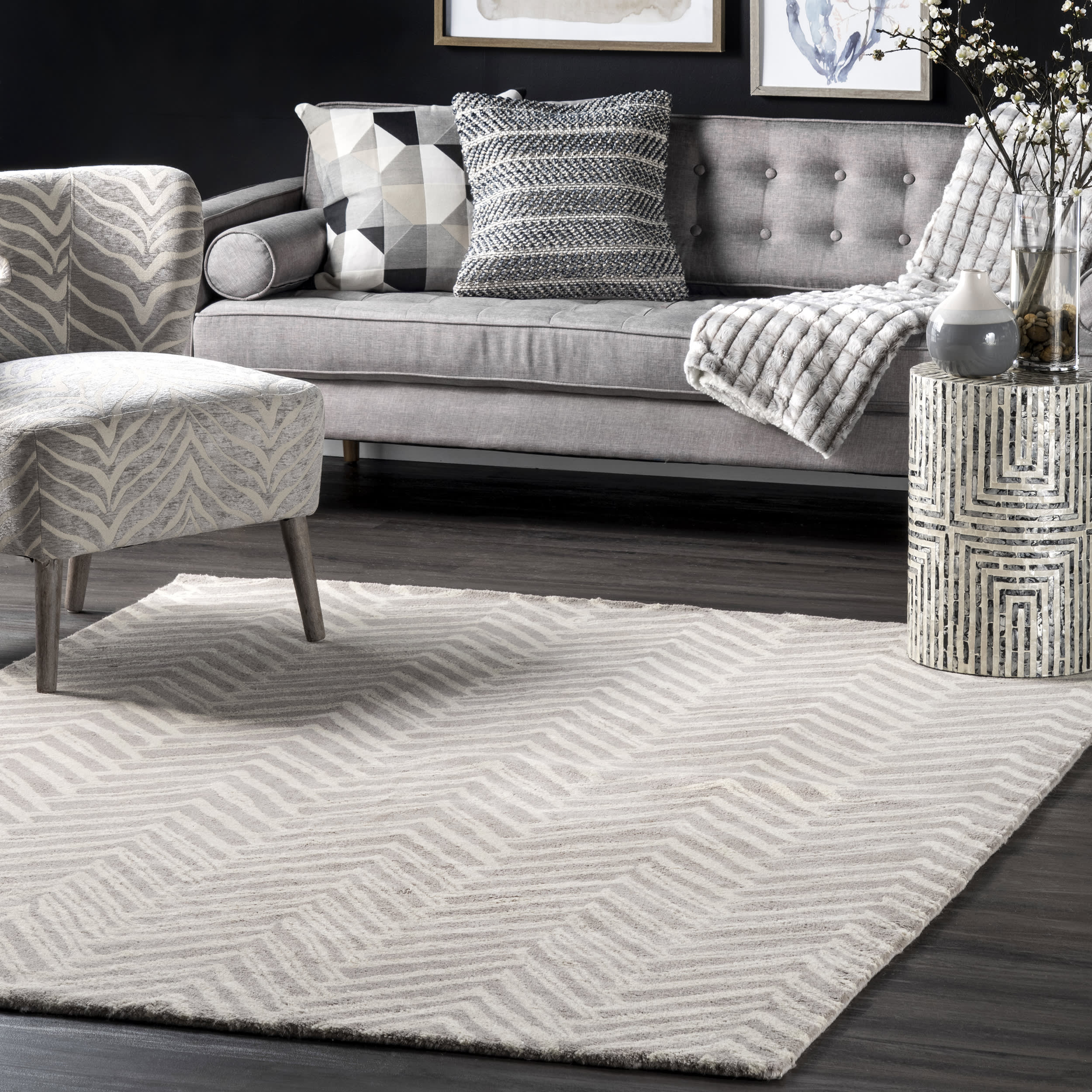 Viga Chevron Rug | Beige - Image 2