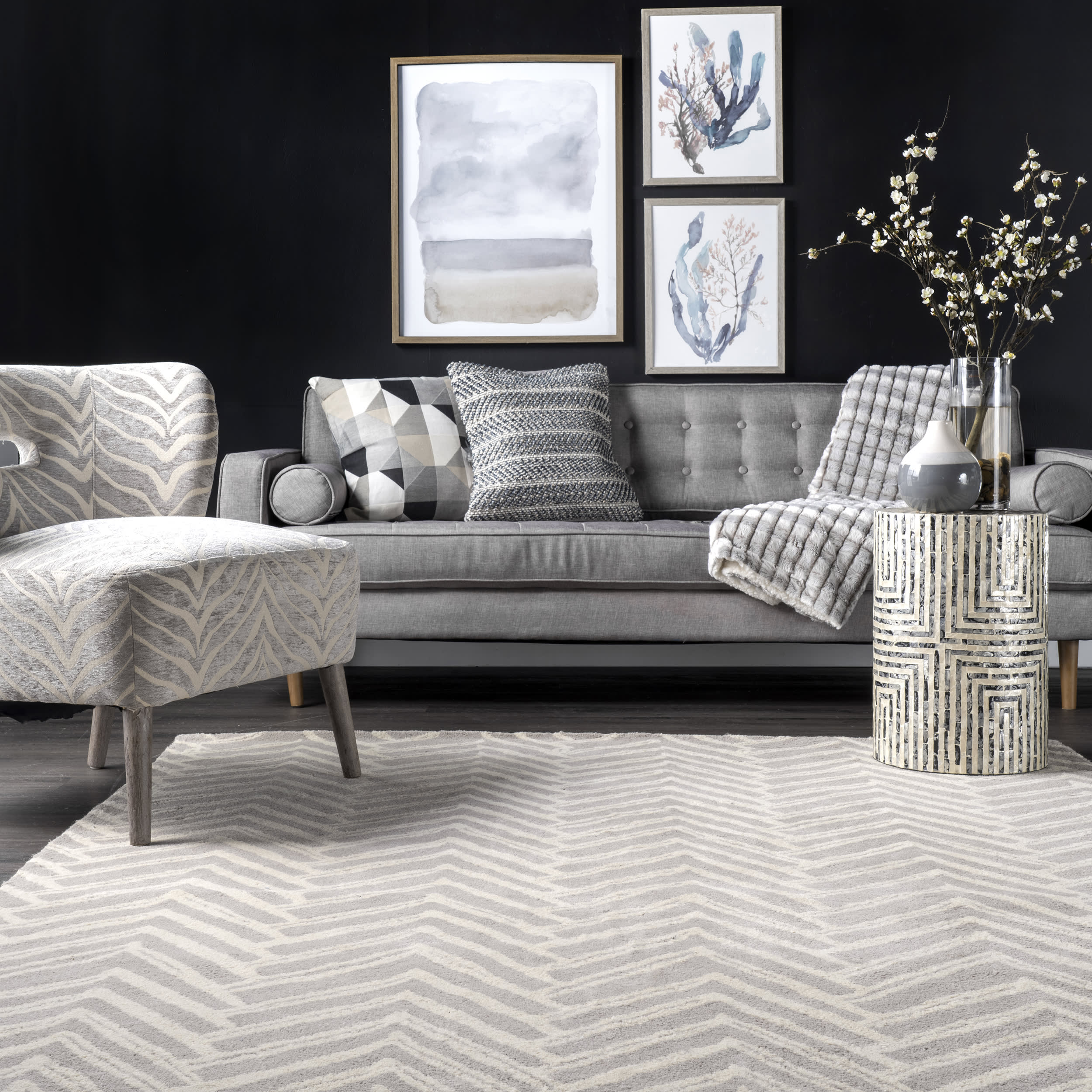 Viga Chevron Rug | Beige - Image 4