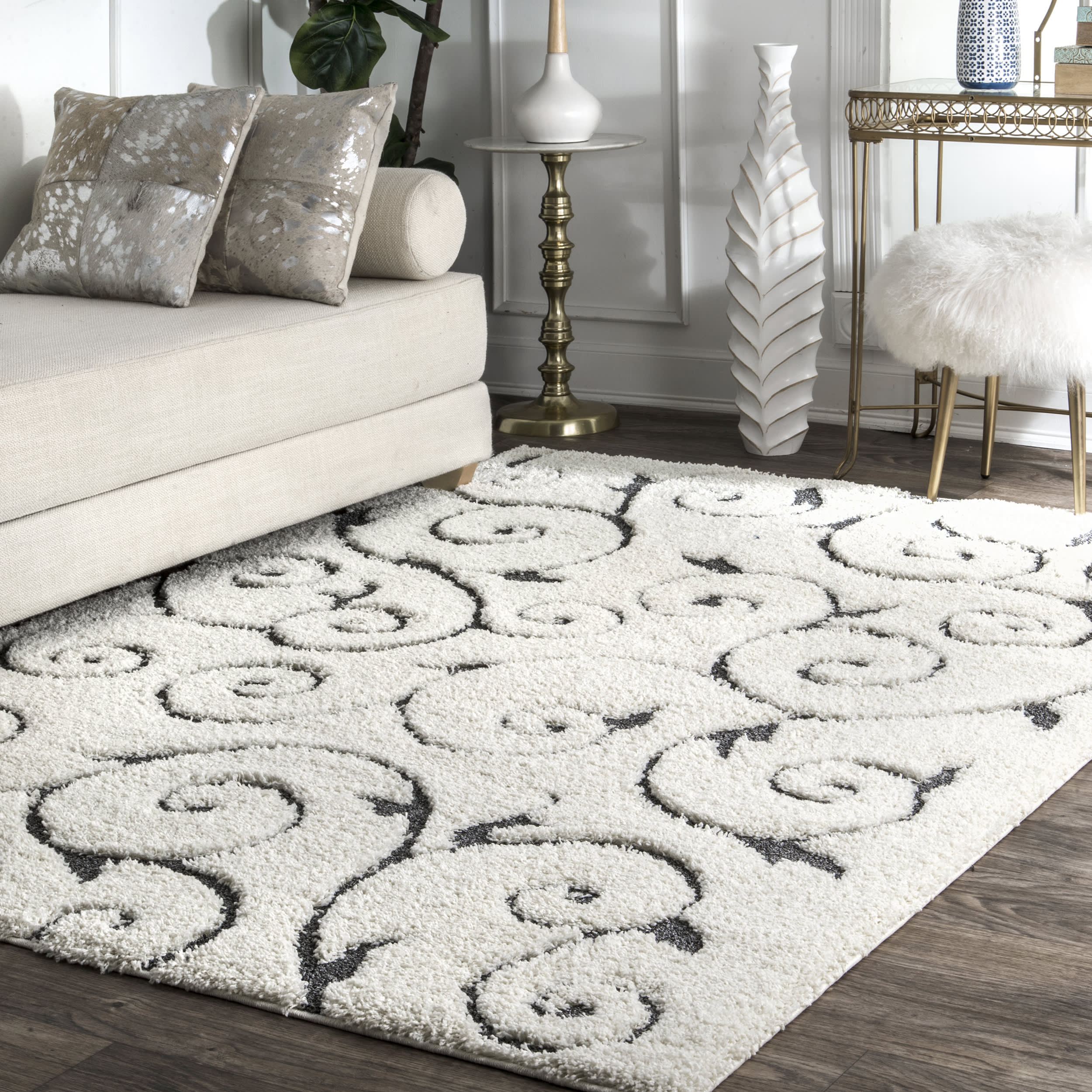 Vine Swirls Rug | Beige - Image 2