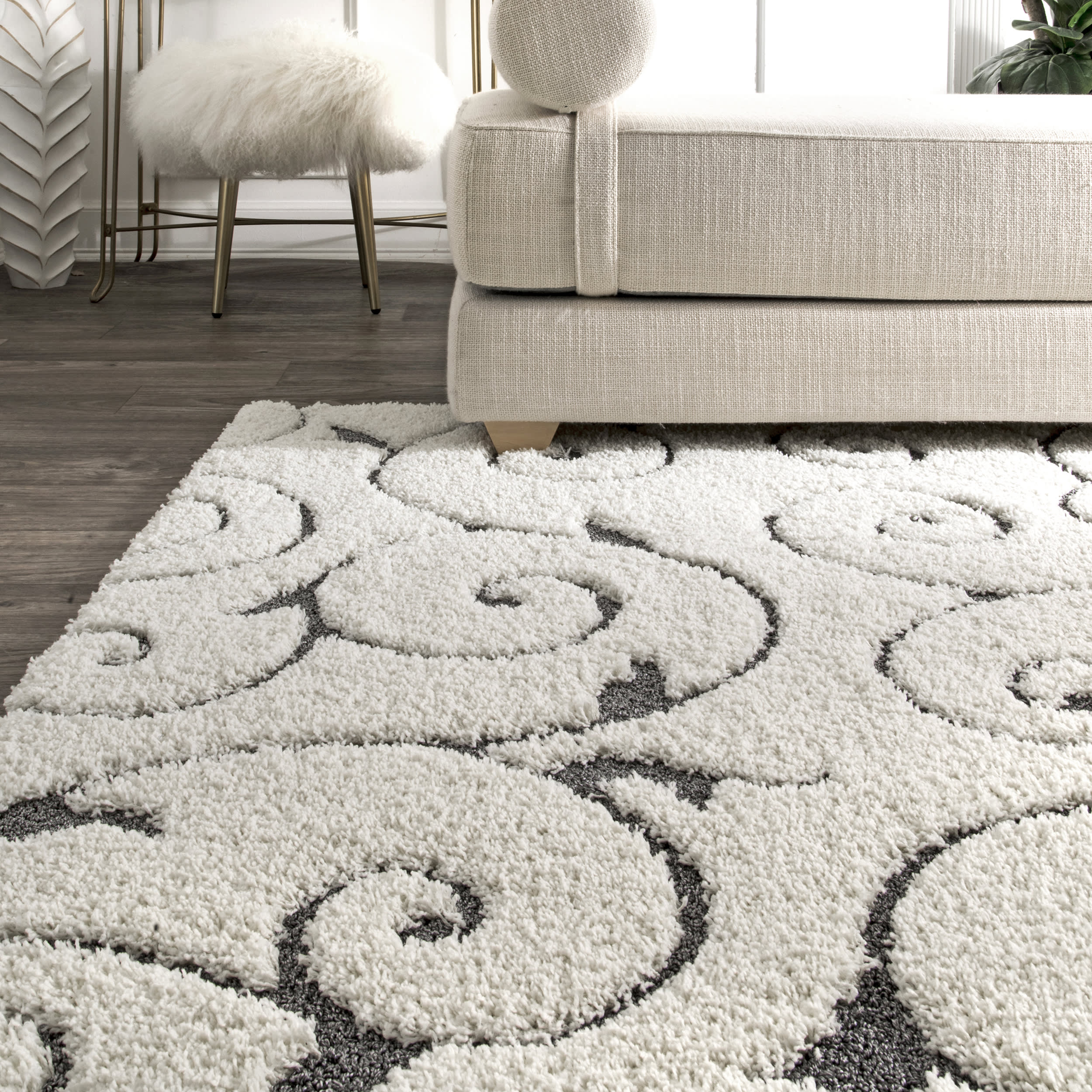 Vine Swirls Rug | Beige - Image 4