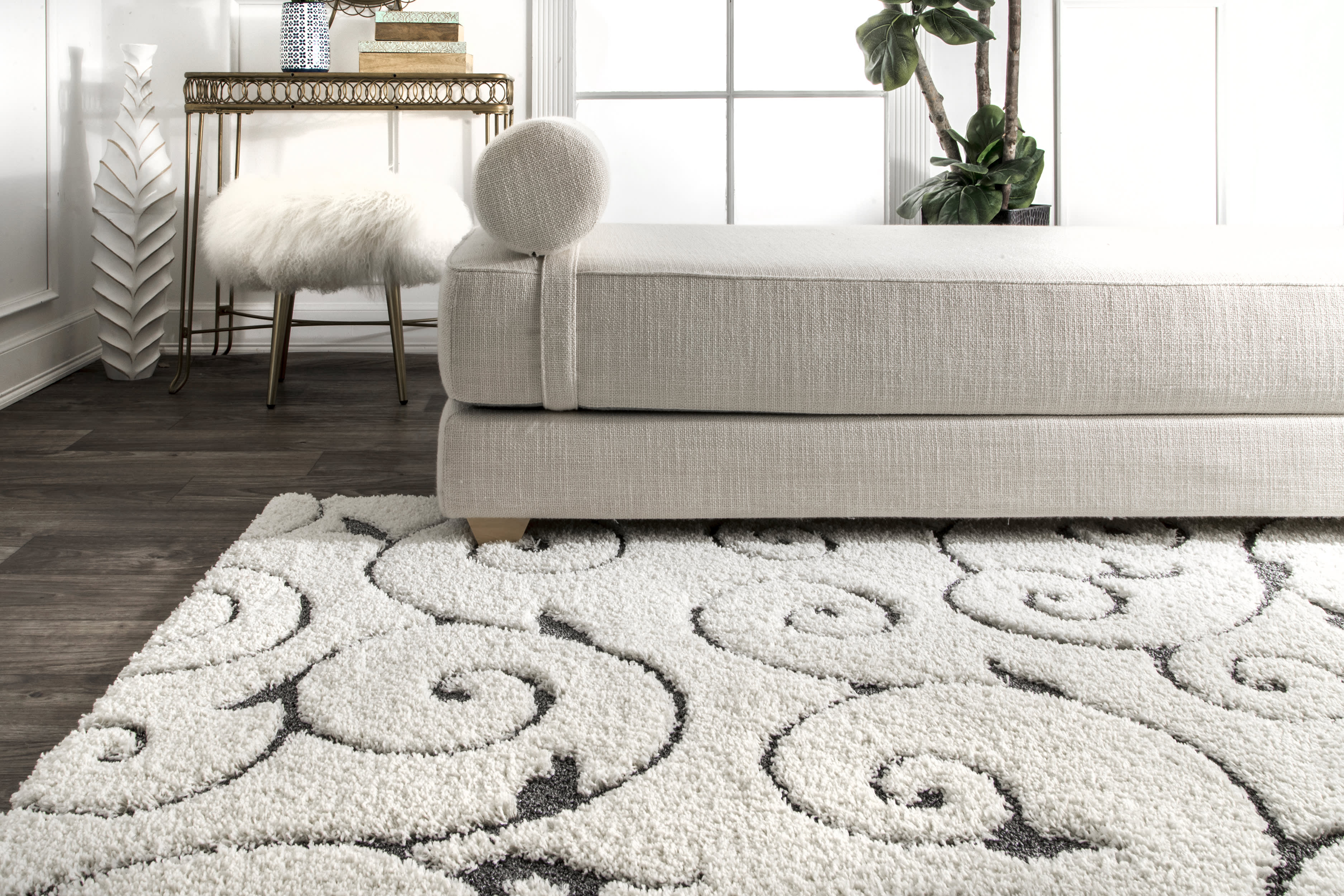 Vine Swirls Rug | Beige - Image 5