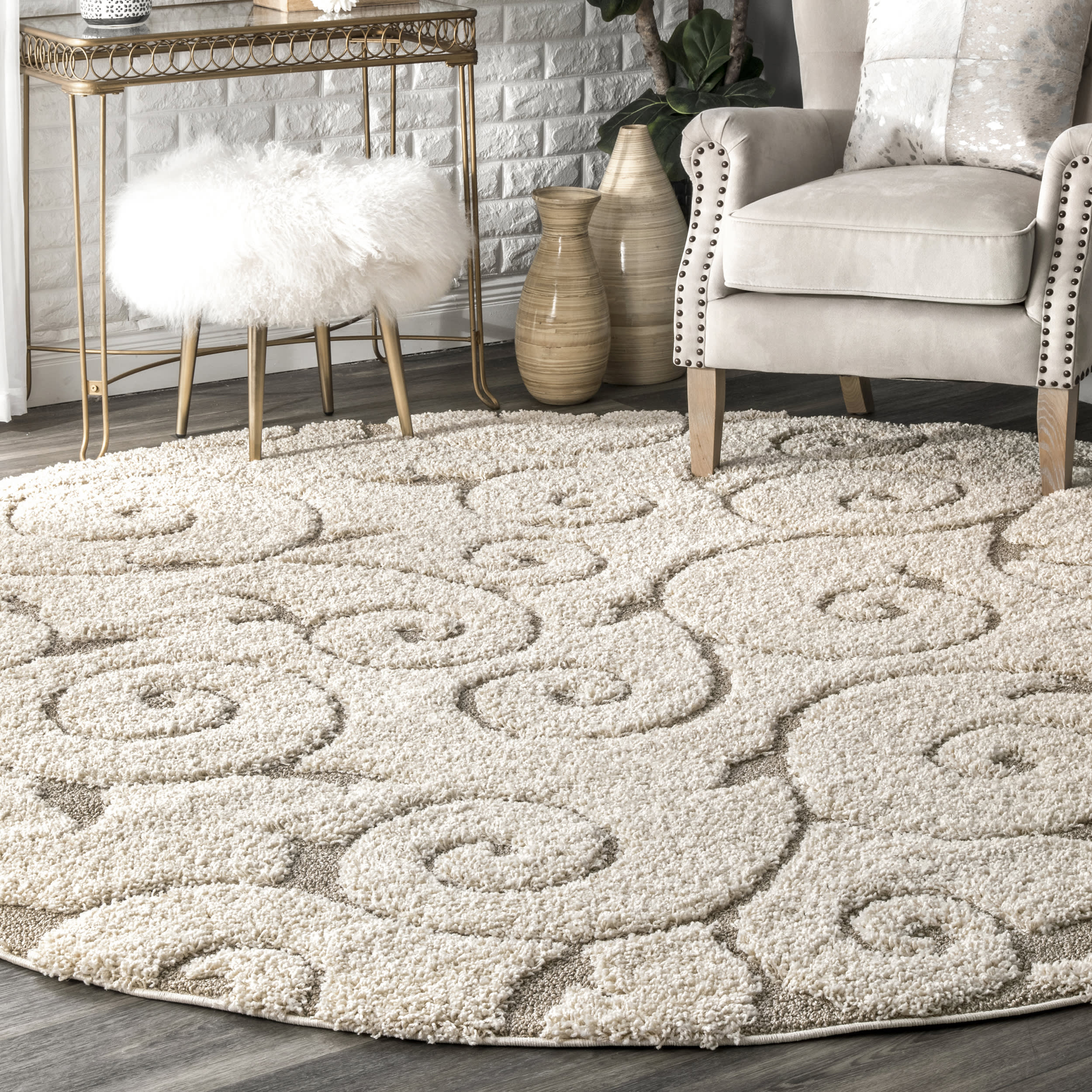 Vine Swirls Rug | Cream - Image 2