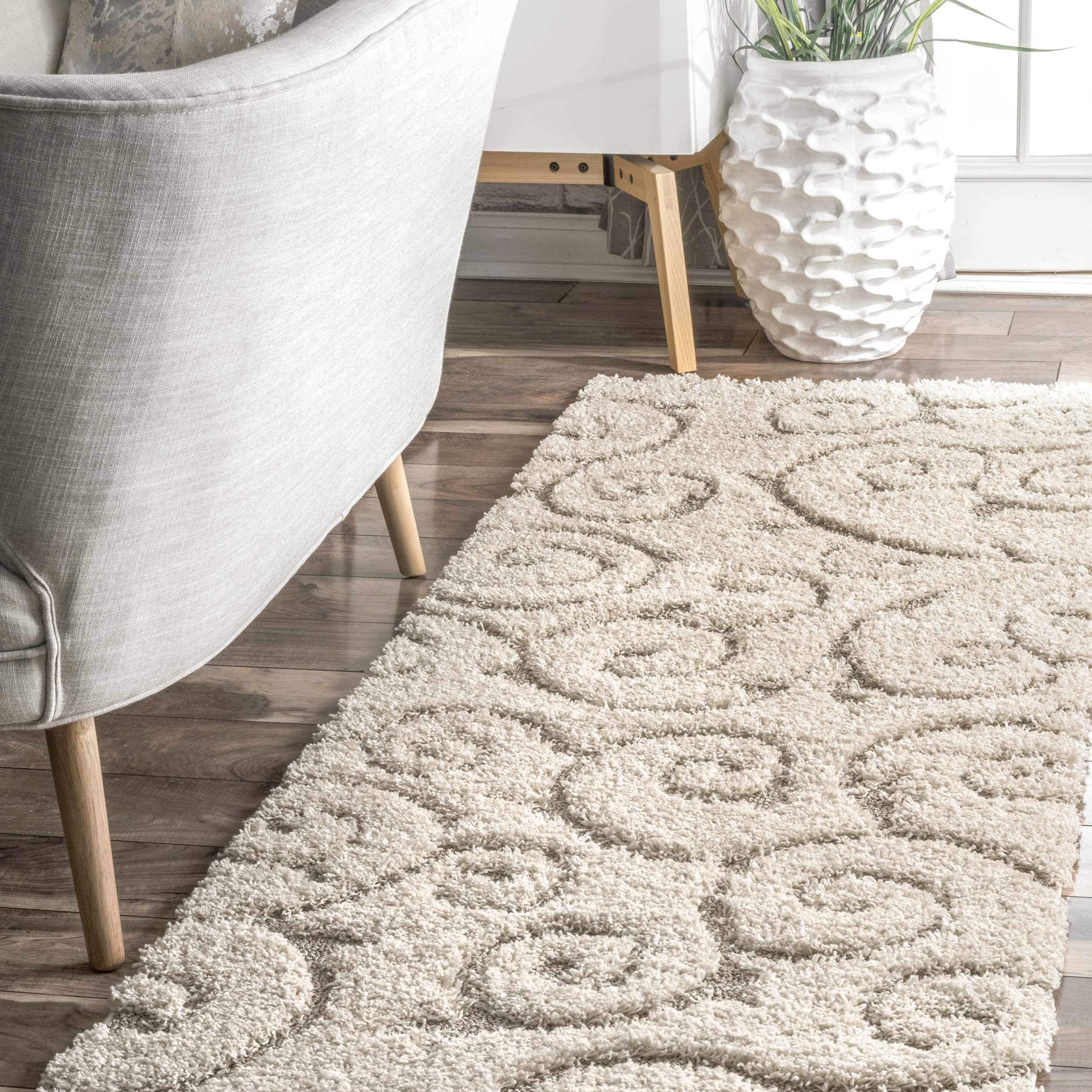 Vine Swirls Rug | Cream - Image 2