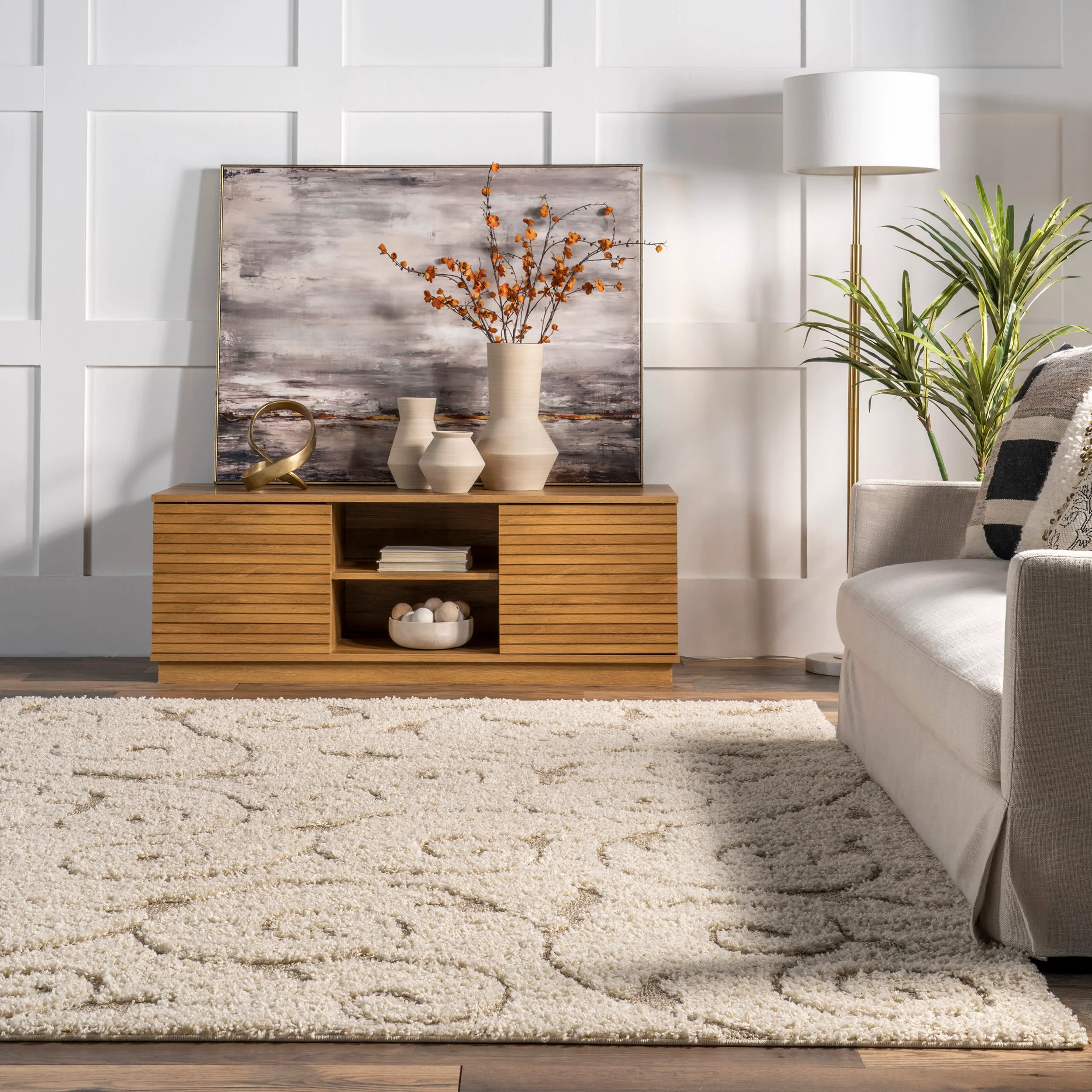 Vine Swirls Rug | Cream - Image 4