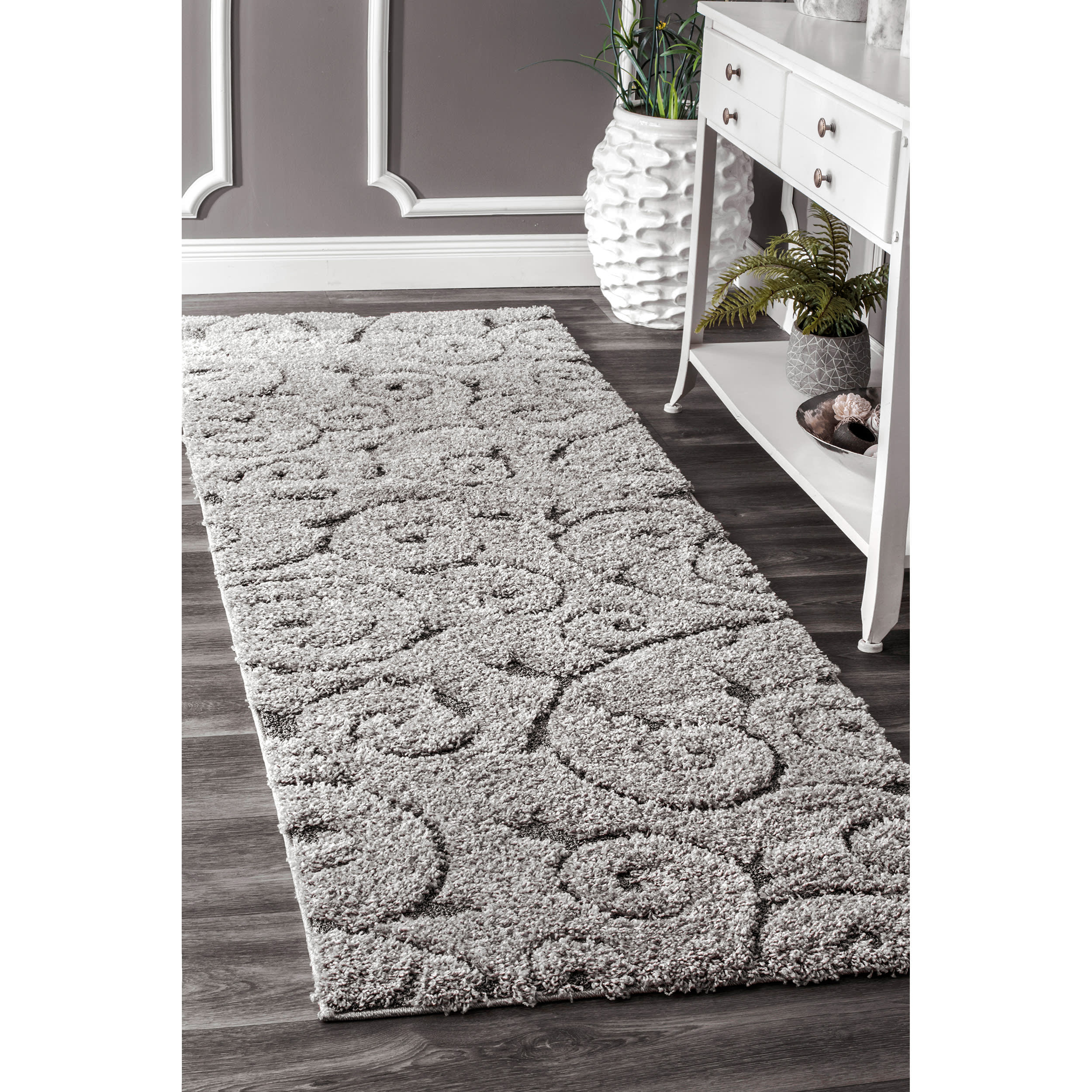 Vine Swirls Rug | Dark Grey - Image 2
