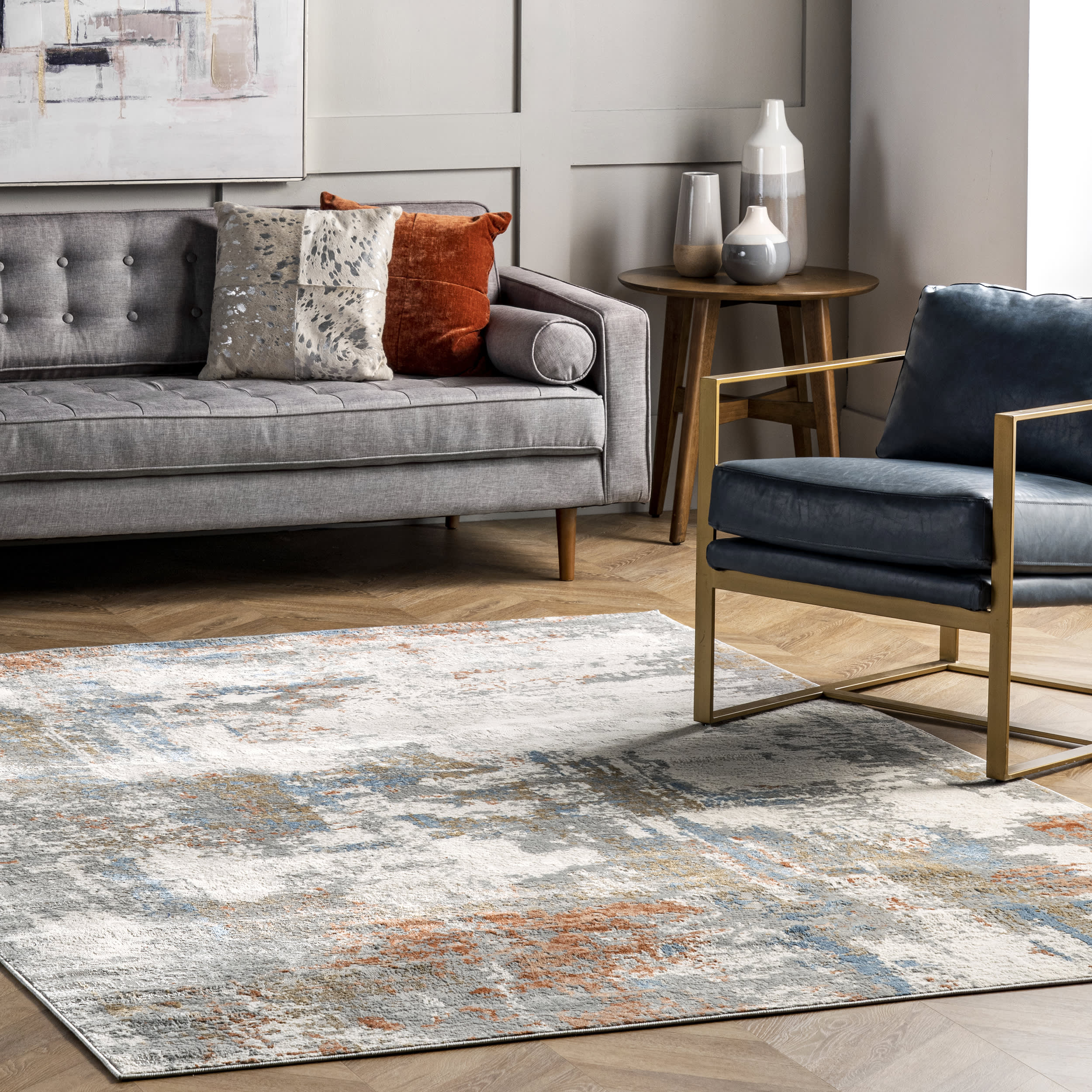 Vintage Abstract Rug | Light Grey - Image 2