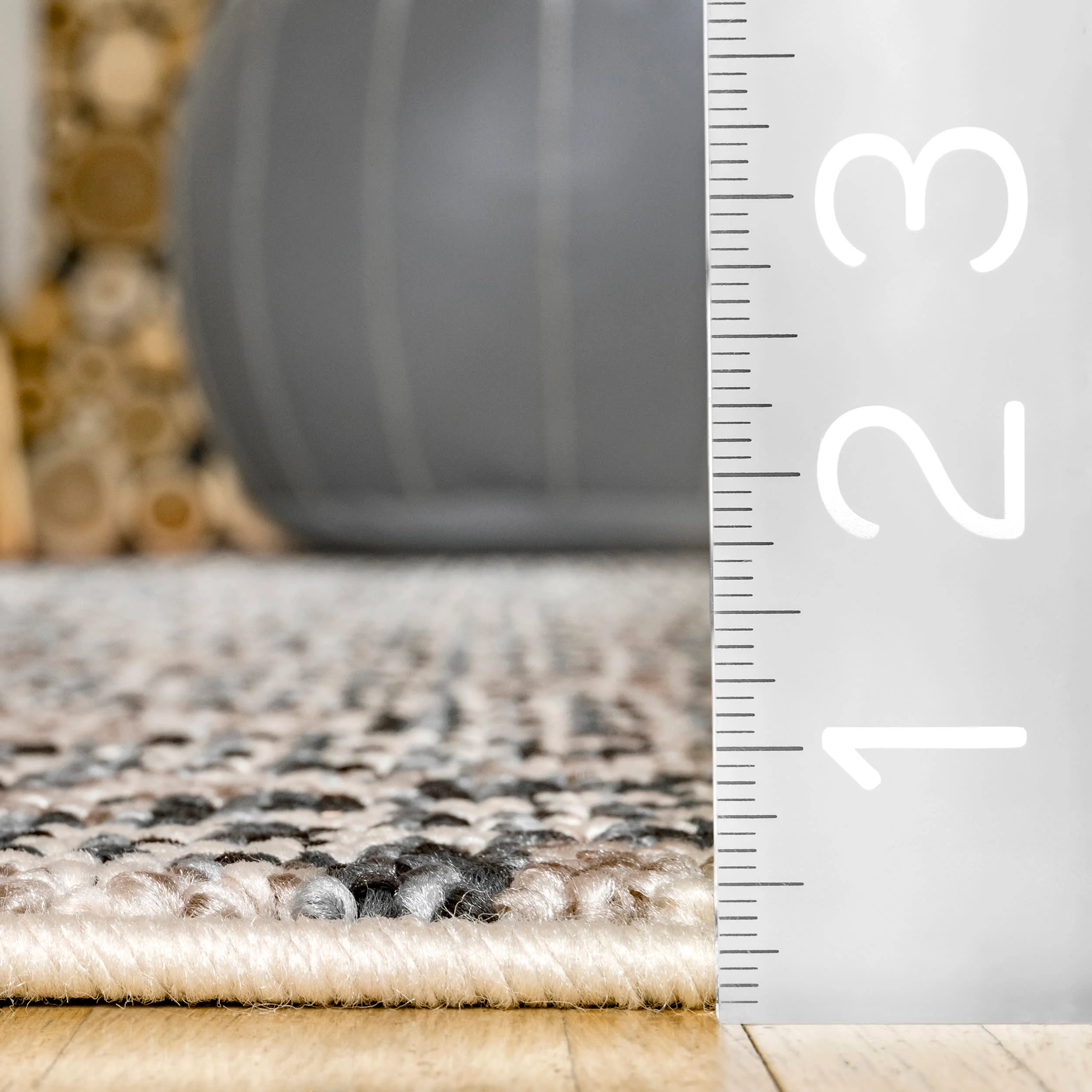 Vintage Lattice Tassel Rug | Light Grey - Image 5
