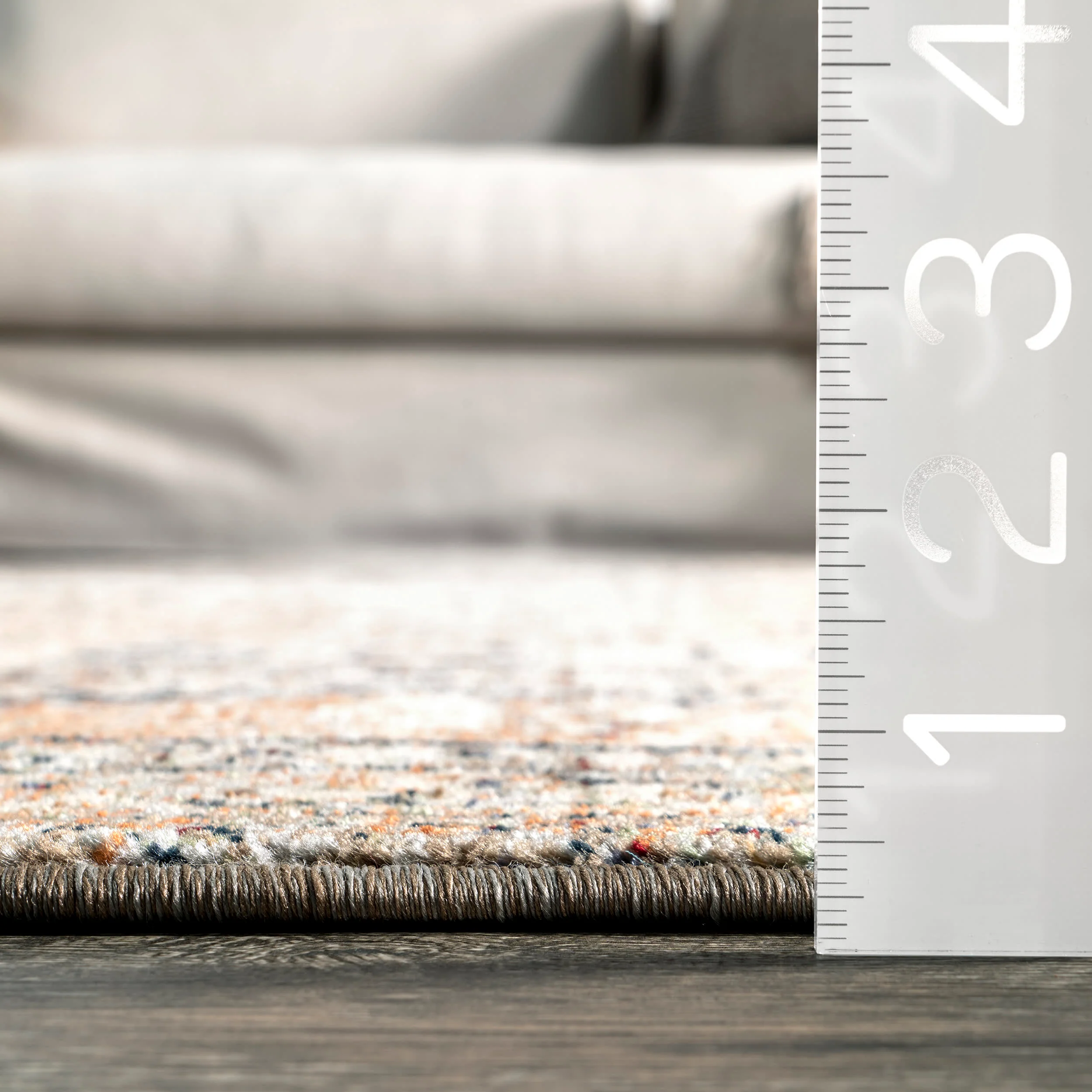 Vintage Medallion Fringe Rug | Beige - Image 5