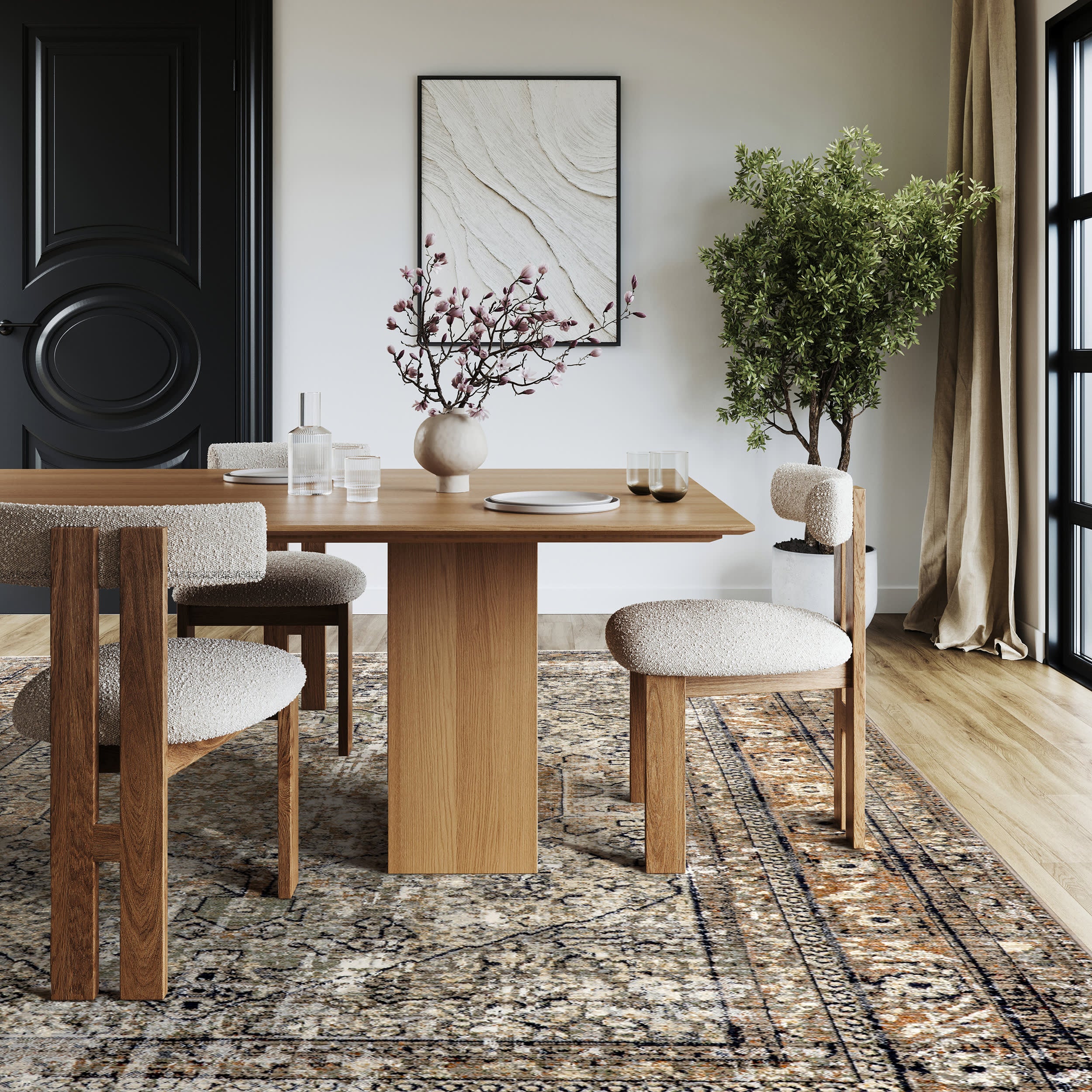 Vintage Medallion Fringe Rug | Beige - Image 7
