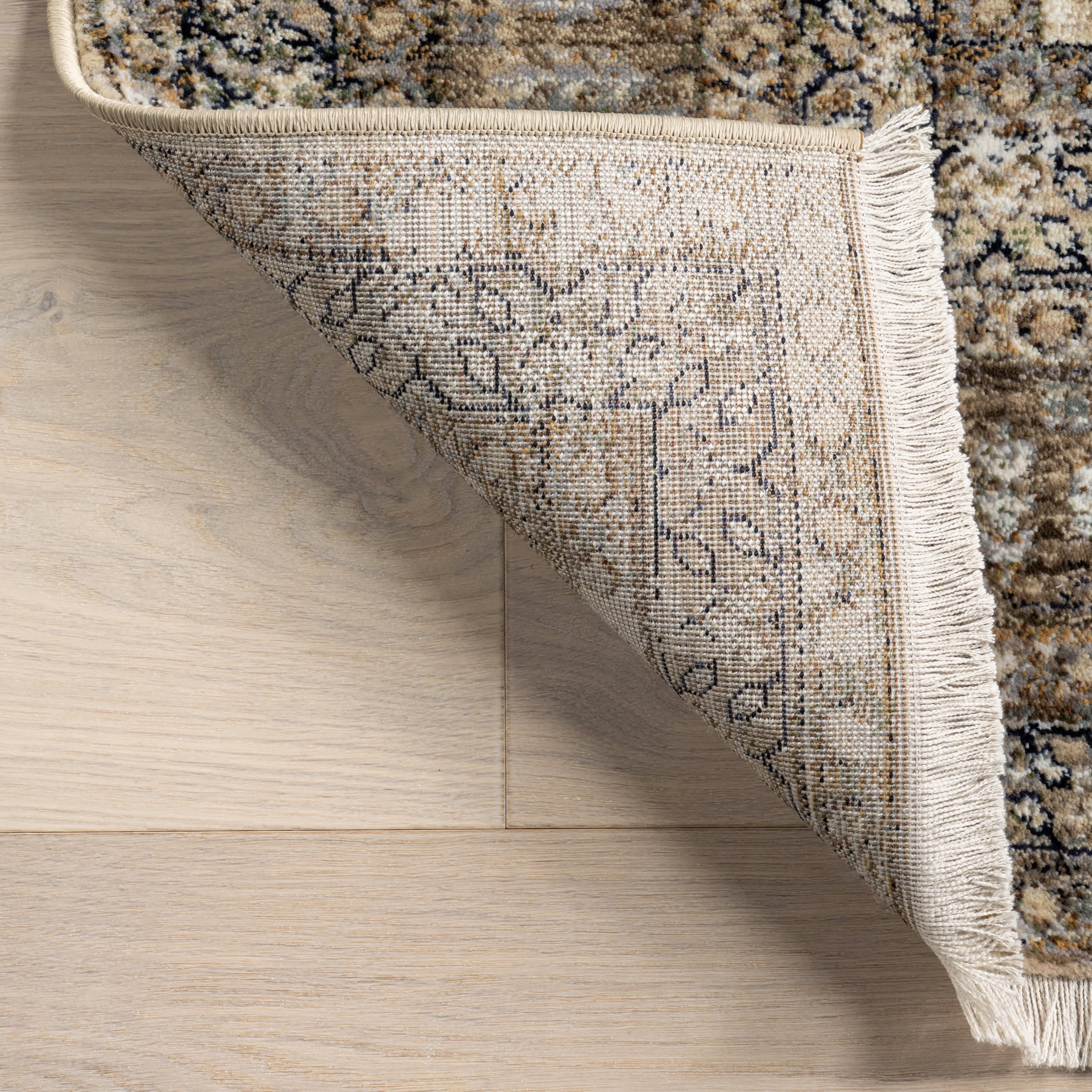 Vintage Medallion Fringe Rug | Brown - Image 7