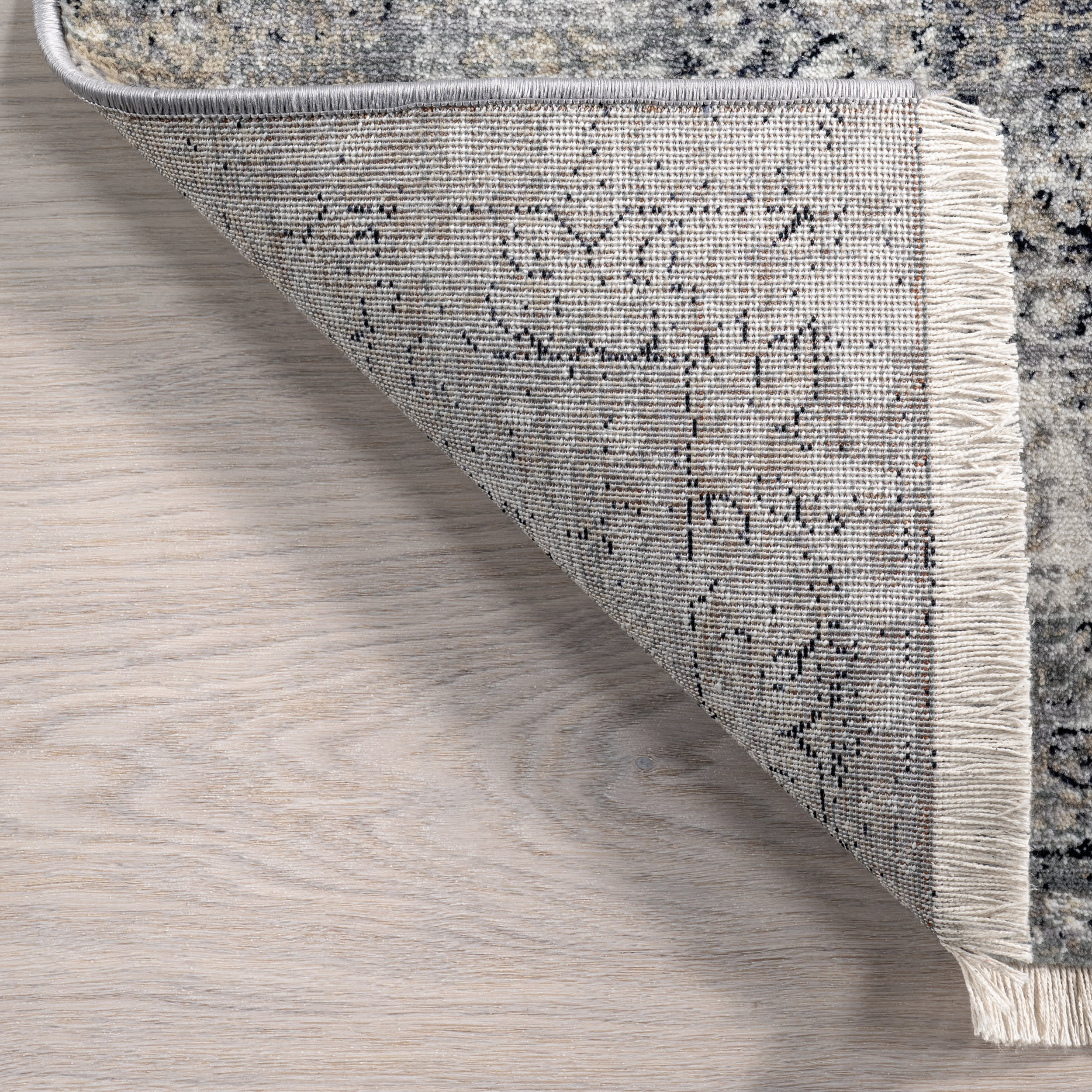 Vintage Medallion Fringe Rug | Grey - Image 6
