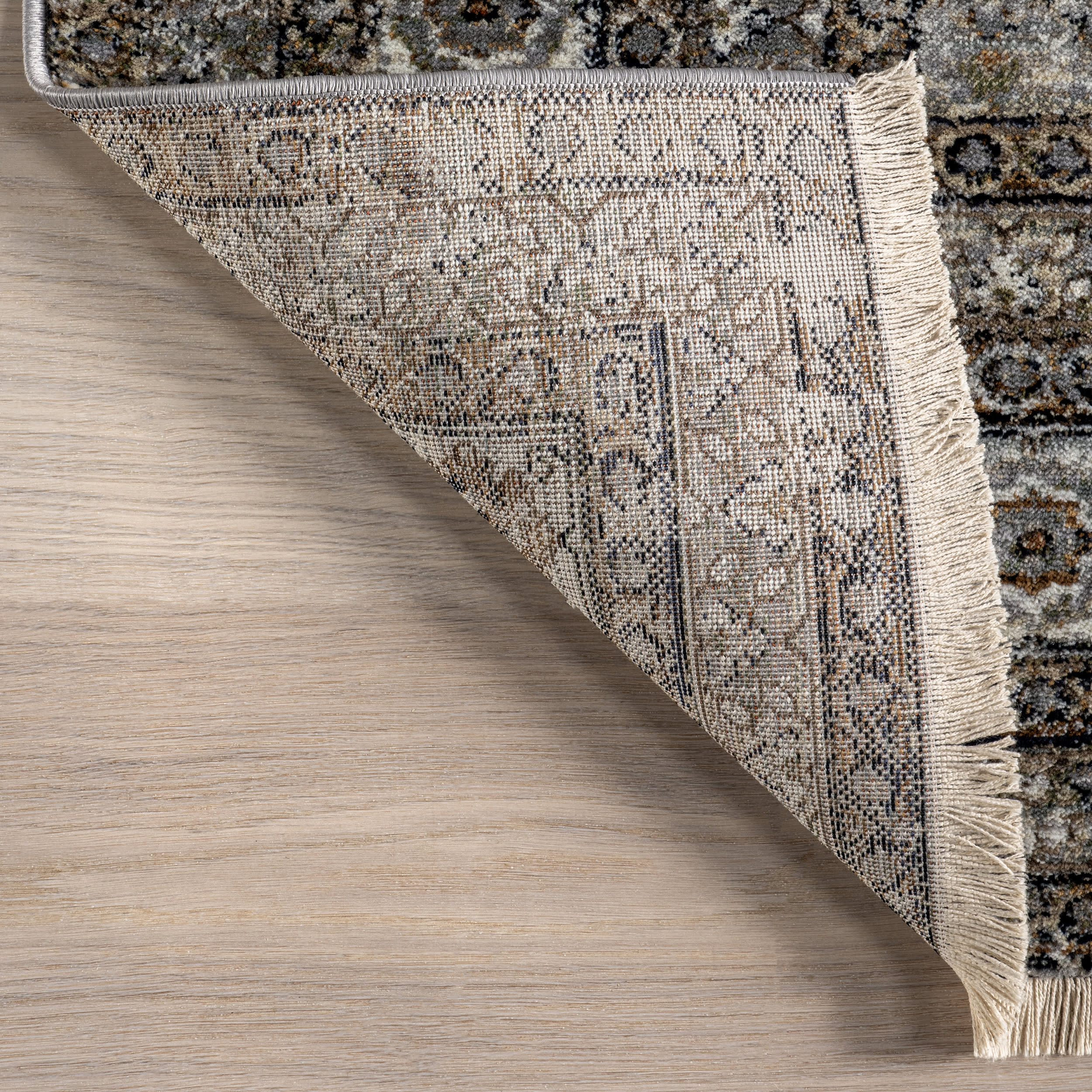 Vintage Medallion Fringe Rug | Light Brown - Image 6